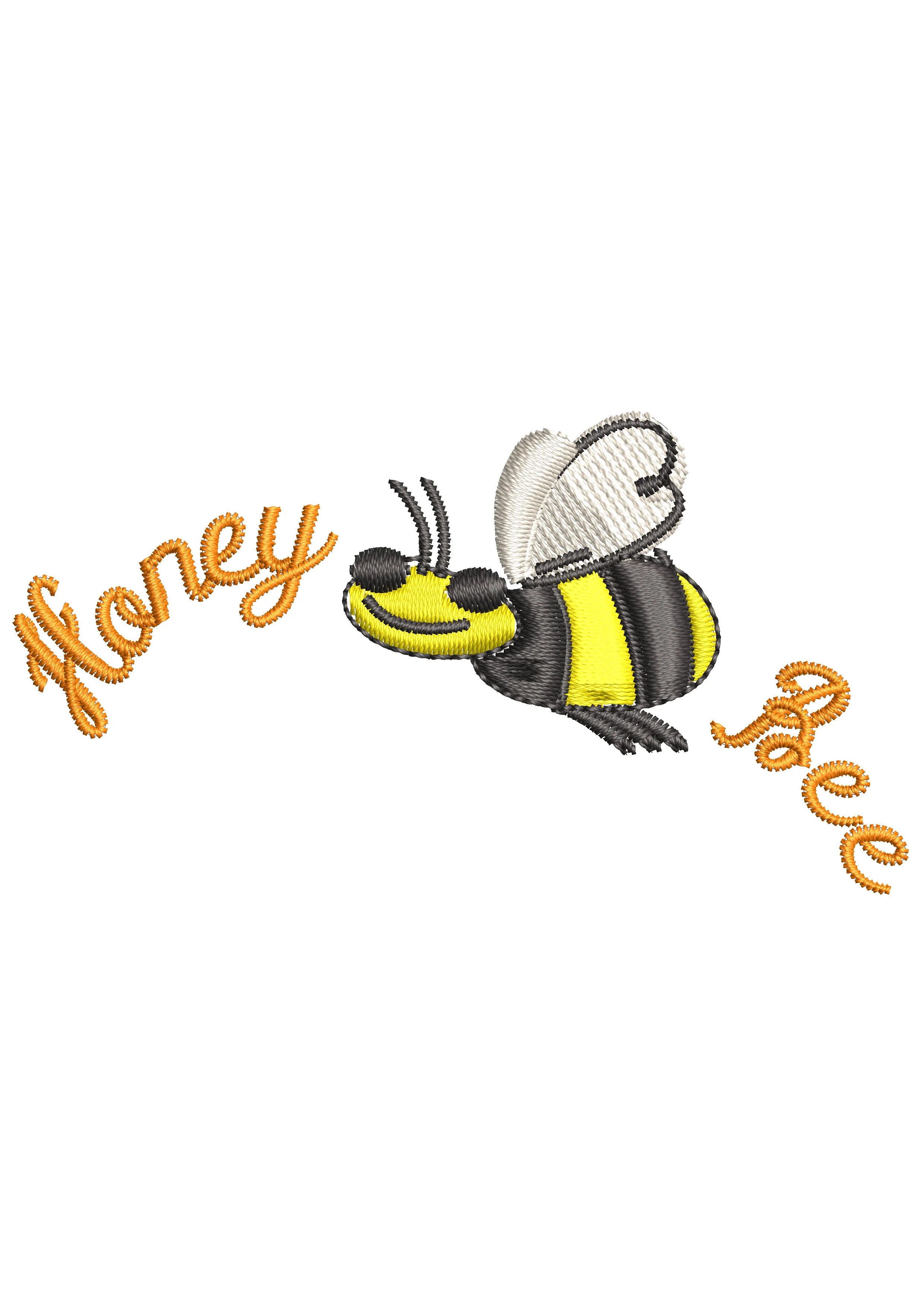 Honey Bee Flying Embroidery Design