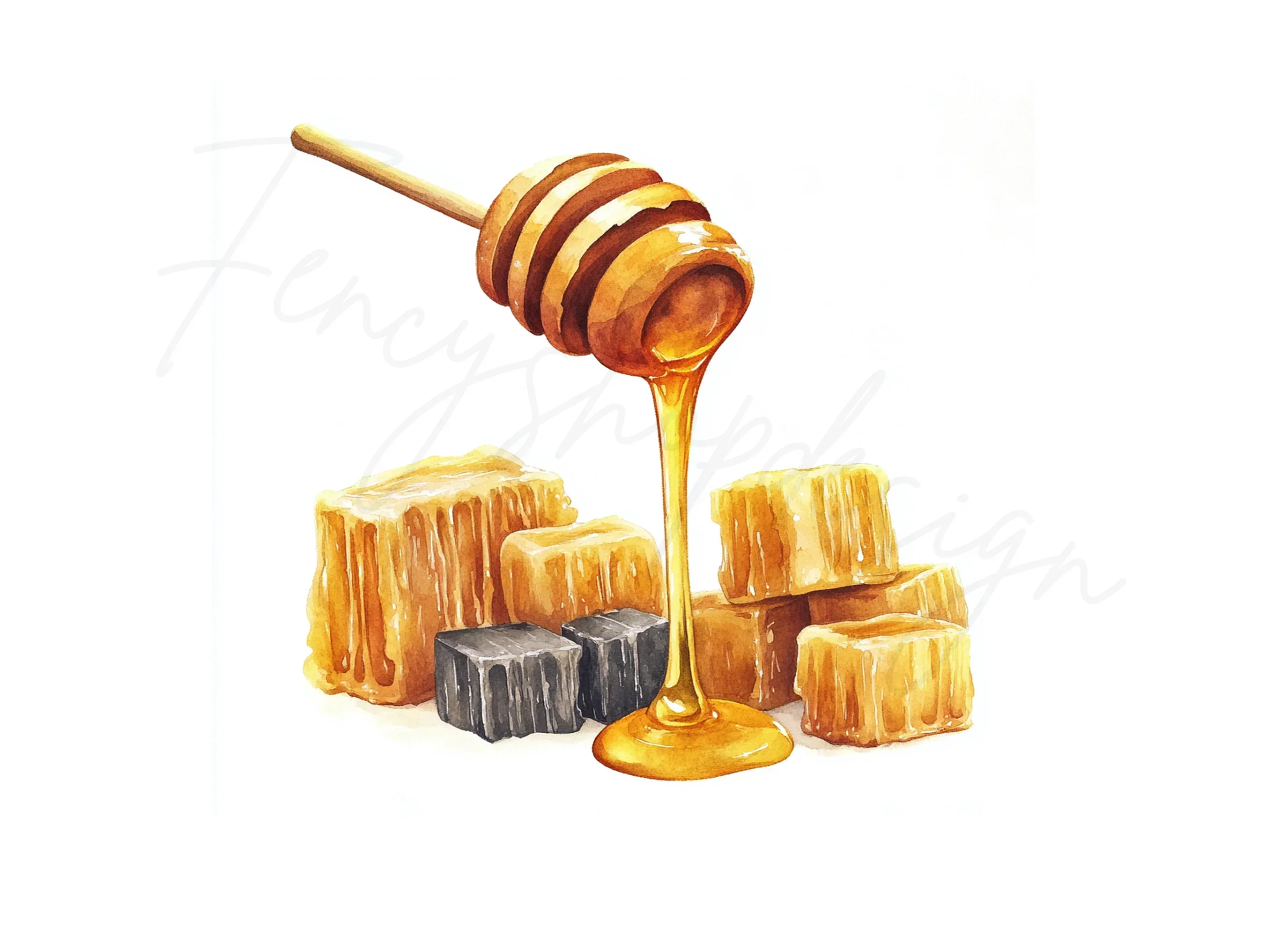 Honey Dipper Comb Clipart Bundle - Image 2