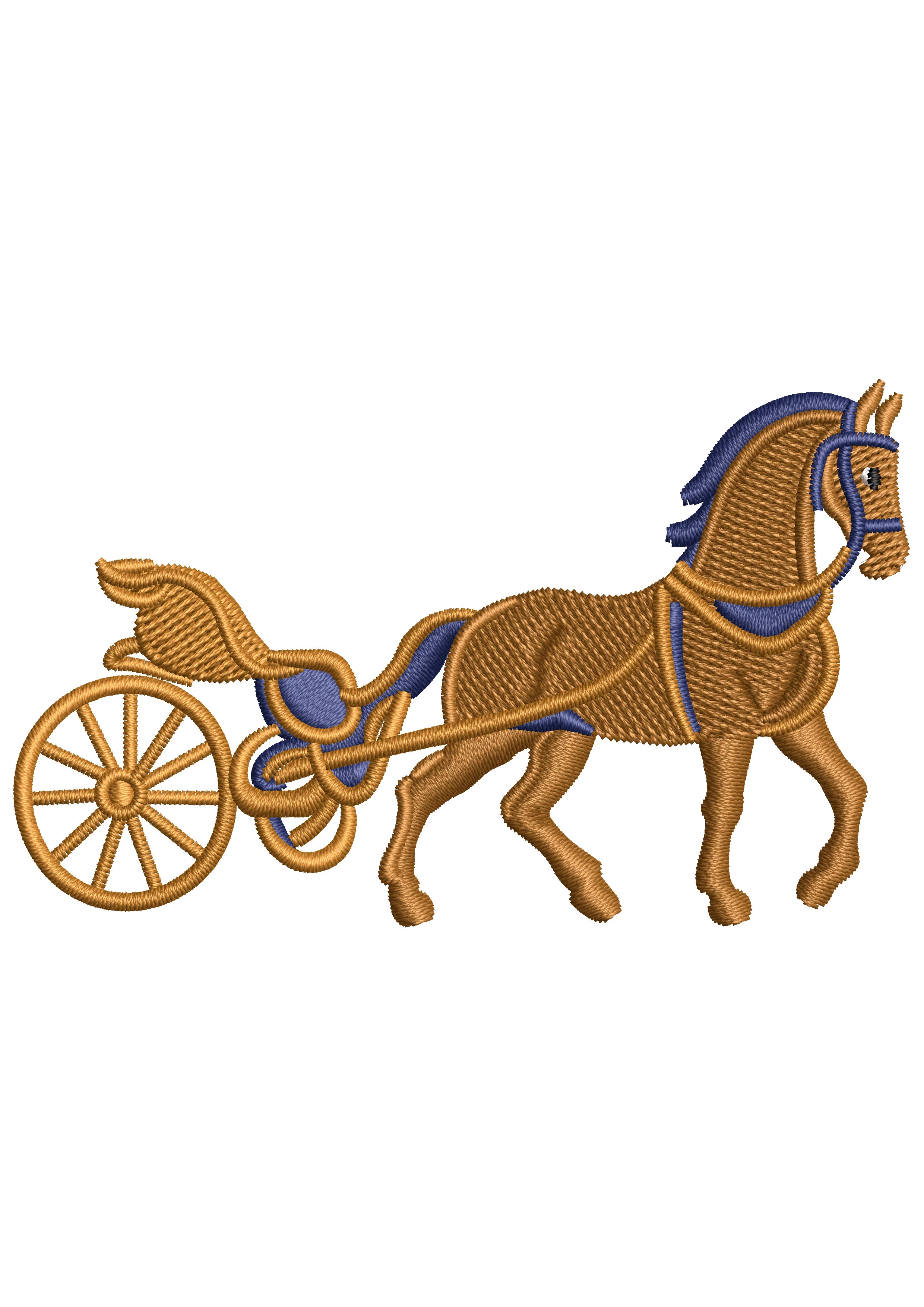 Horse Cart Embroidery Design