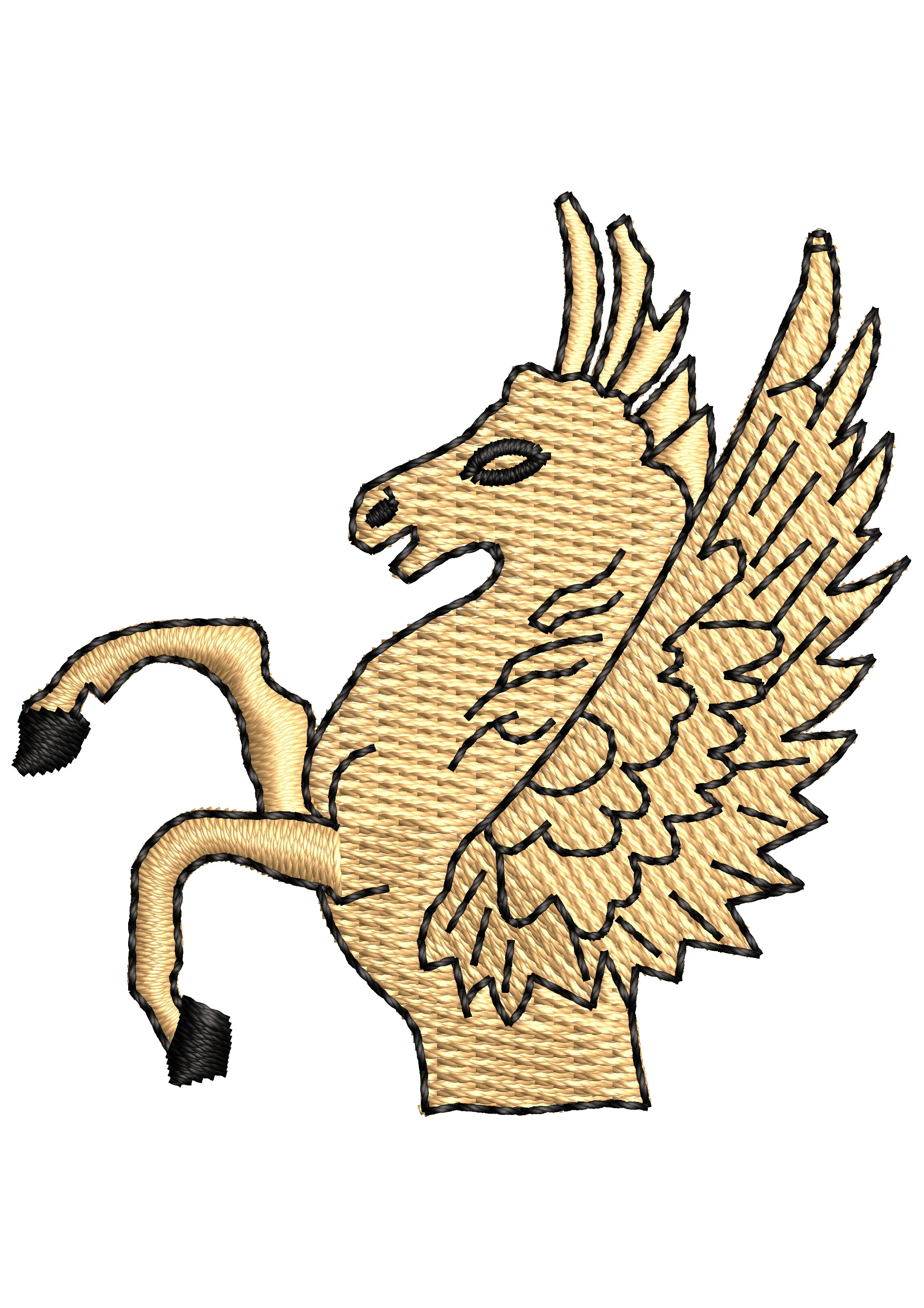 Horse Flying Embroidery Design