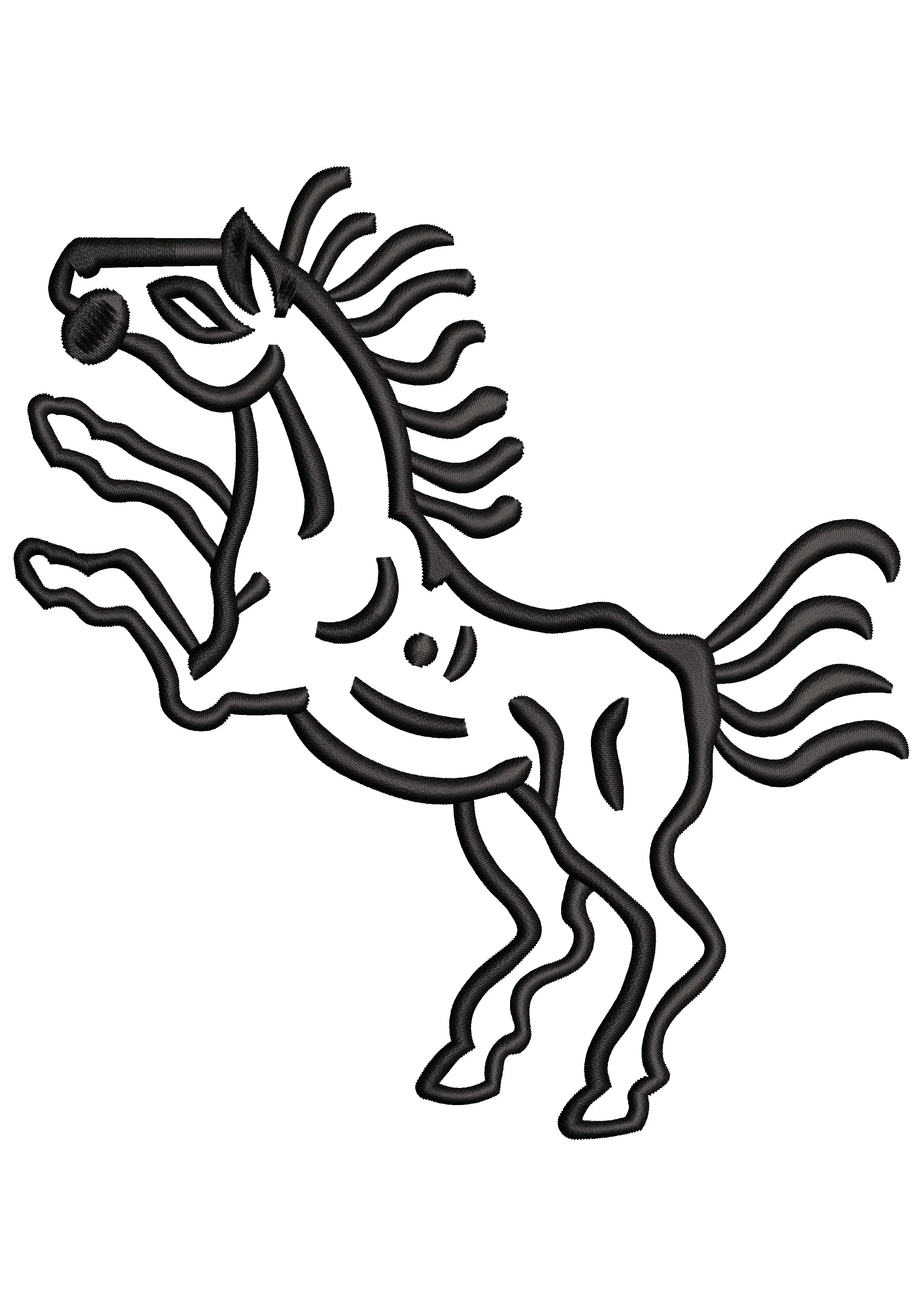 Horse Jumping Embroidery Design