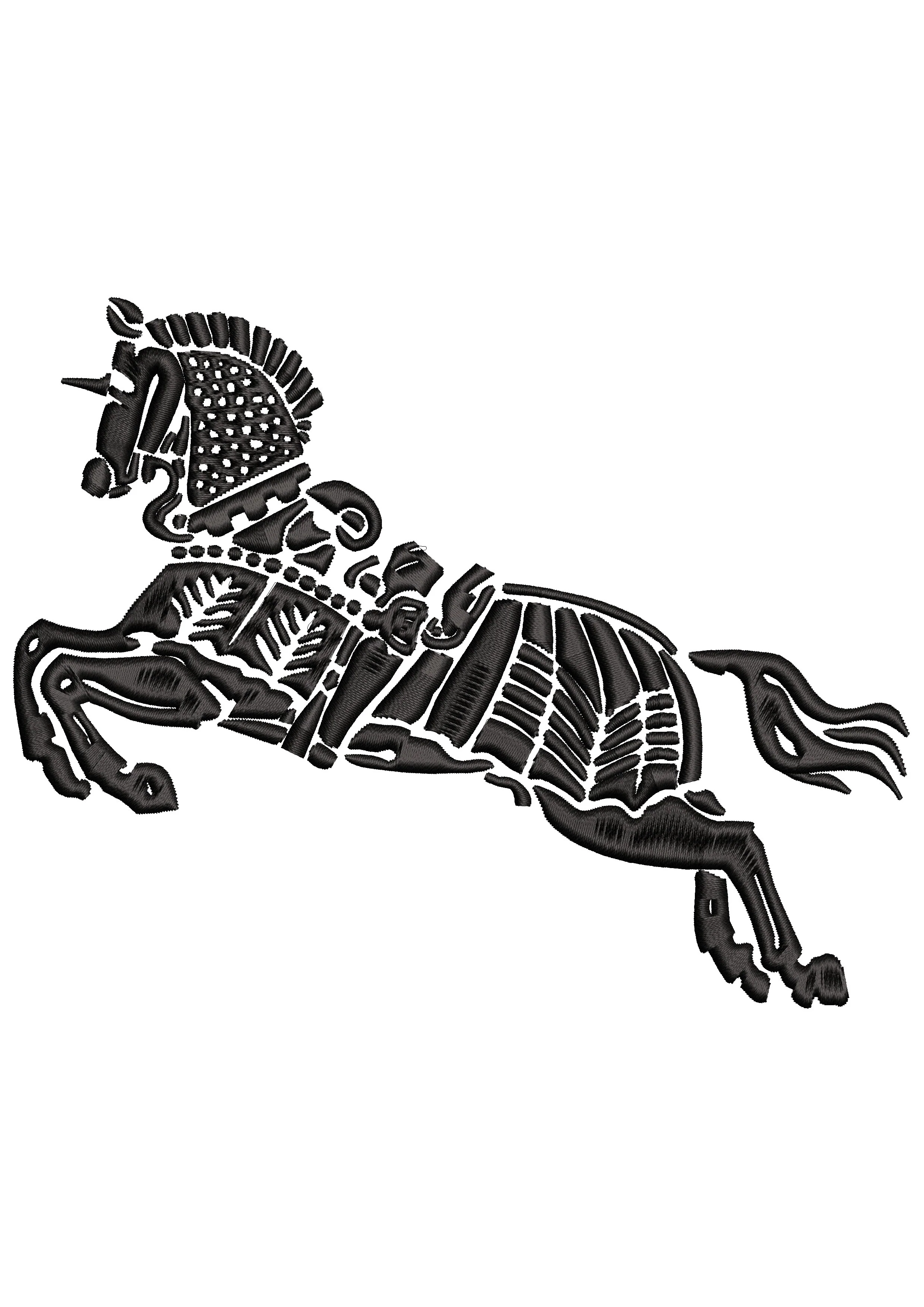 Horse Running Embroidery Design