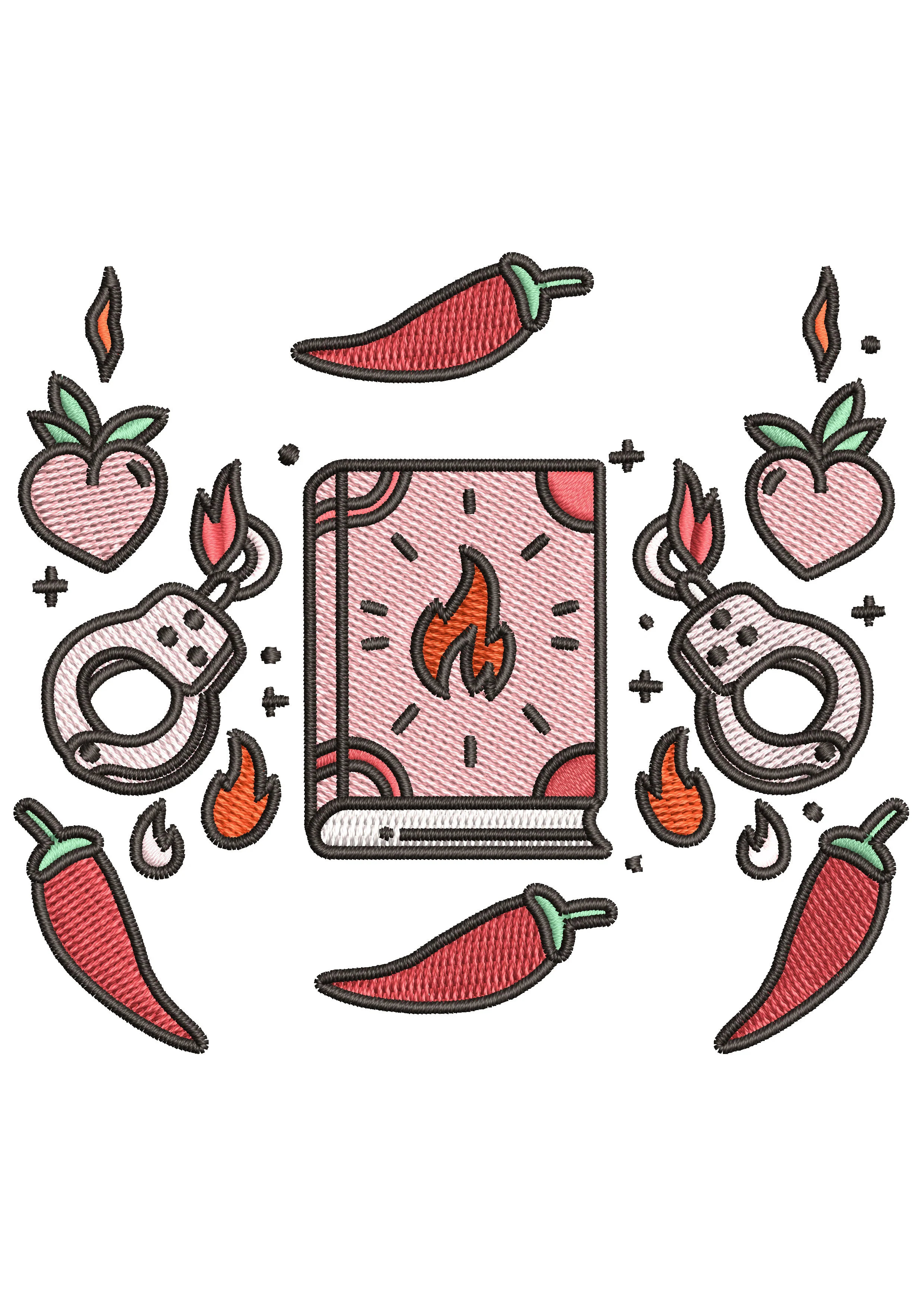 Hot Book Embroidery Design