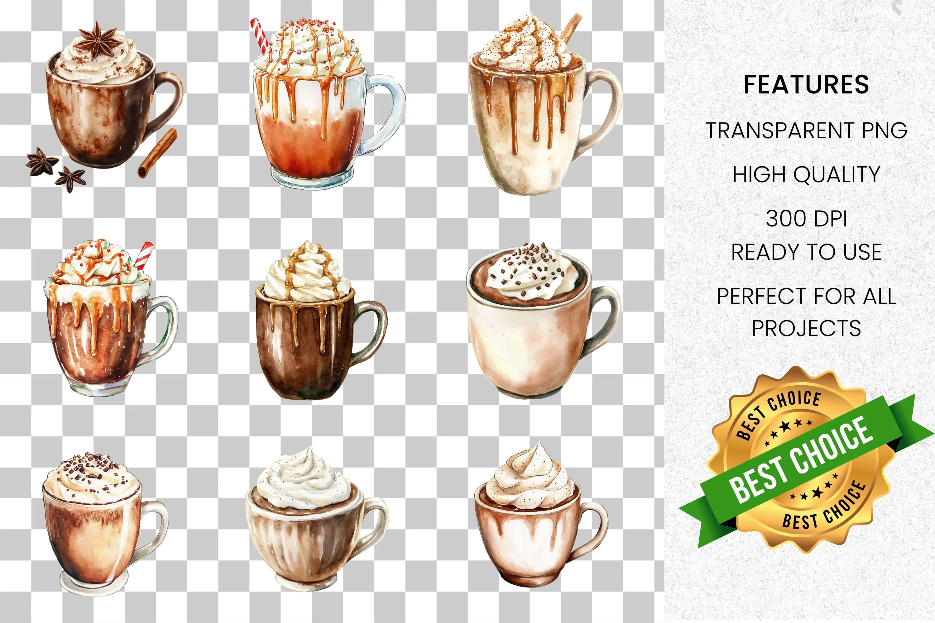 Hot Chocolate Clipart Bundle - Image 2