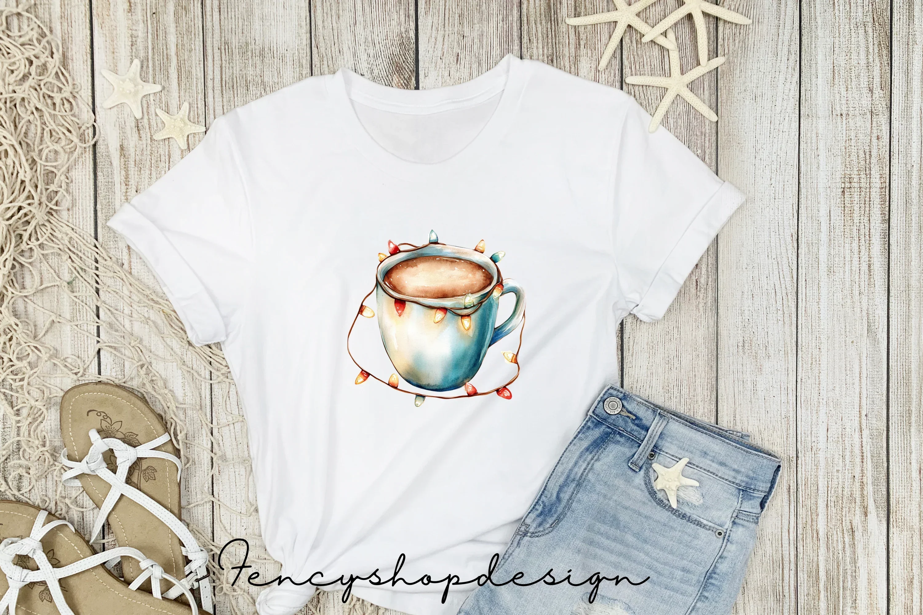 Hot Chocolate Mugs with Lights Clipart Bundle - Image 5