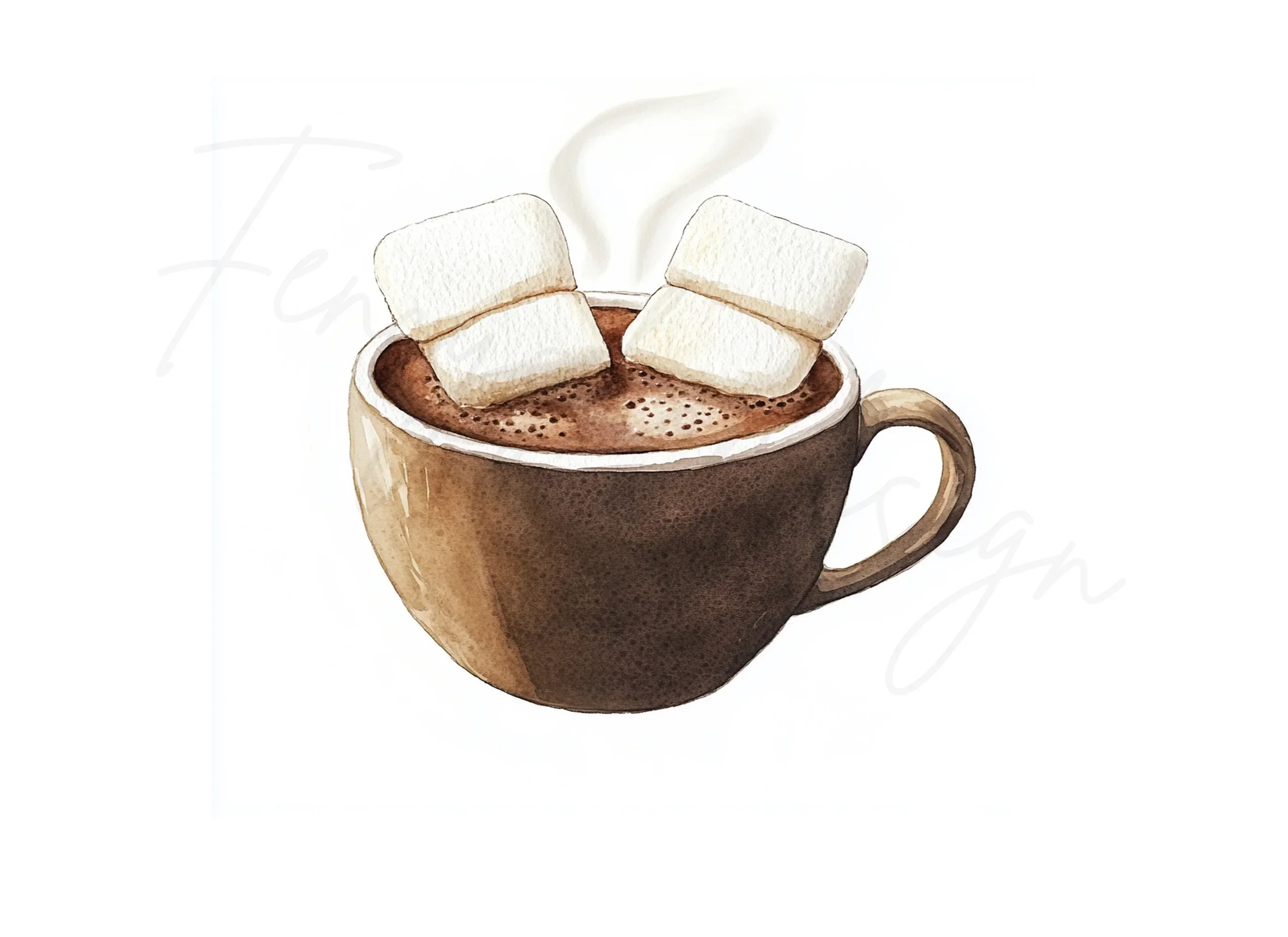 Hot Chocolate with Marshmallows Clipart Bundle - Image 2