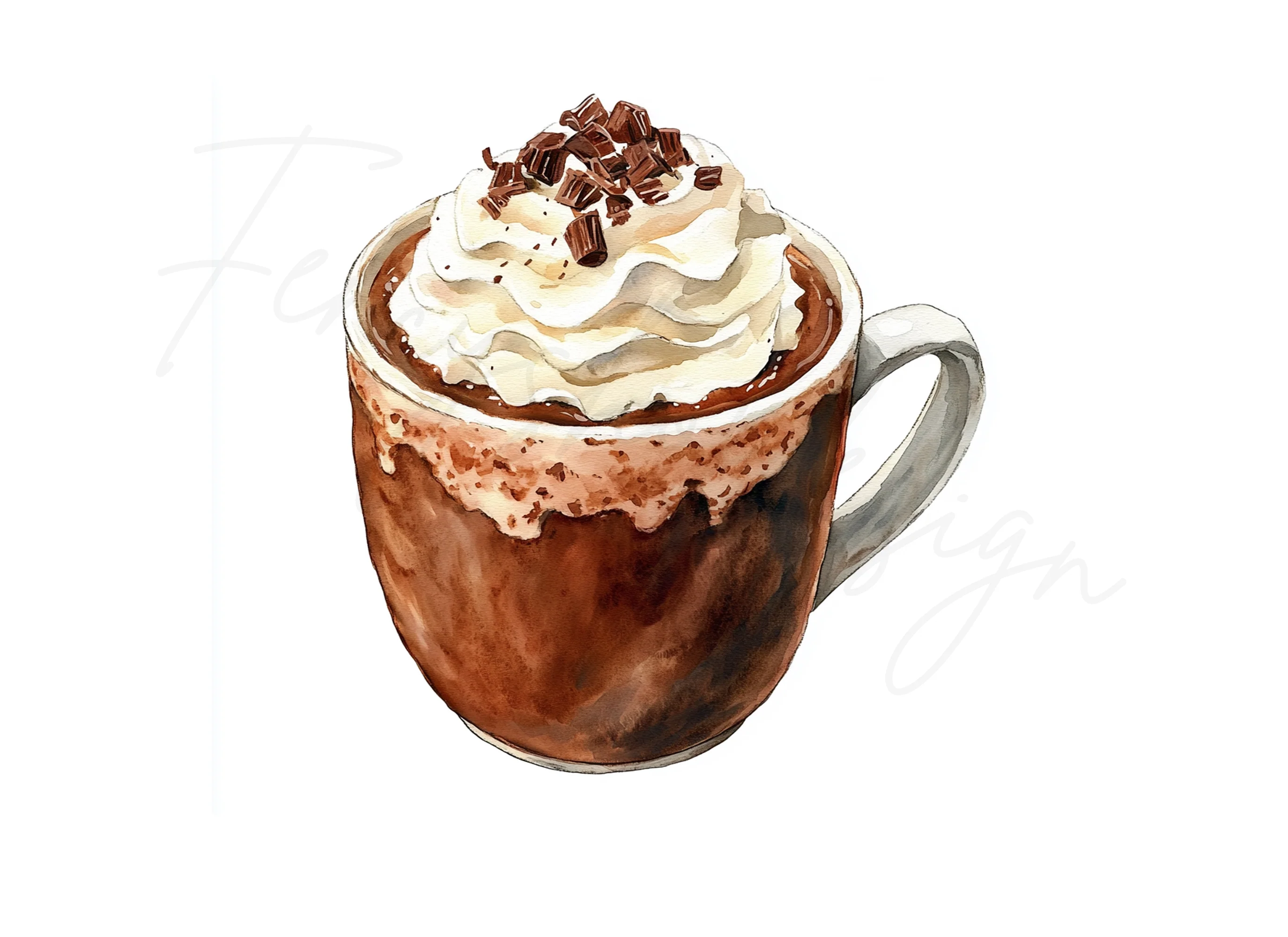 Hot Chocolate with Whipped Cream Clipart Bundle - Image 2