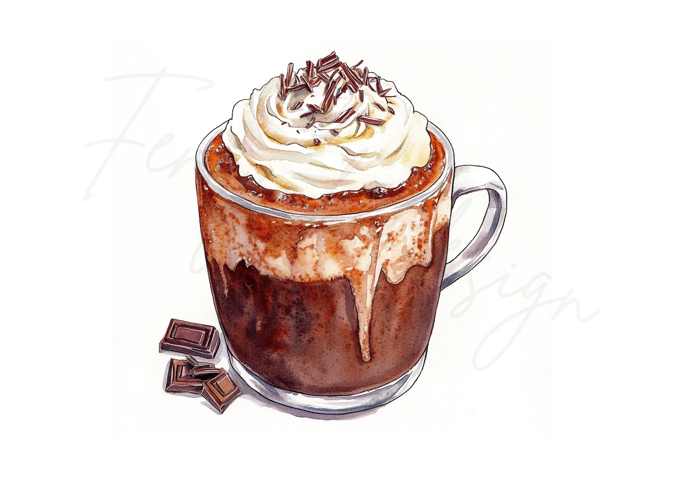 Hot Chocolate with Whipped Cream Clipart Bundle - Image 3
