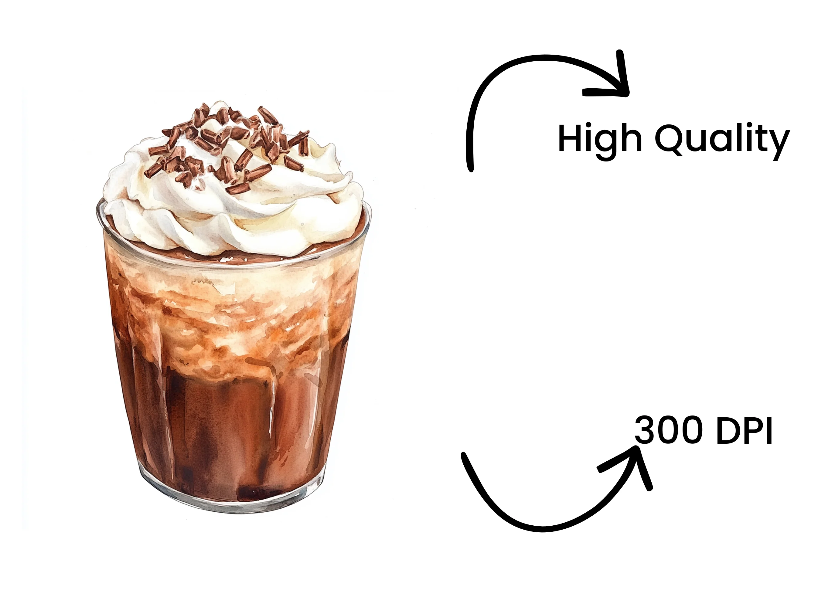 Hot Chocolate with Whipped Cream Clipart Bundle - Image 4