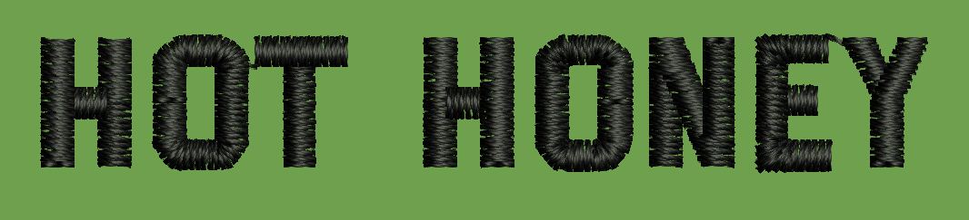 Hot Honey Lettering in Black Embroidery Design
