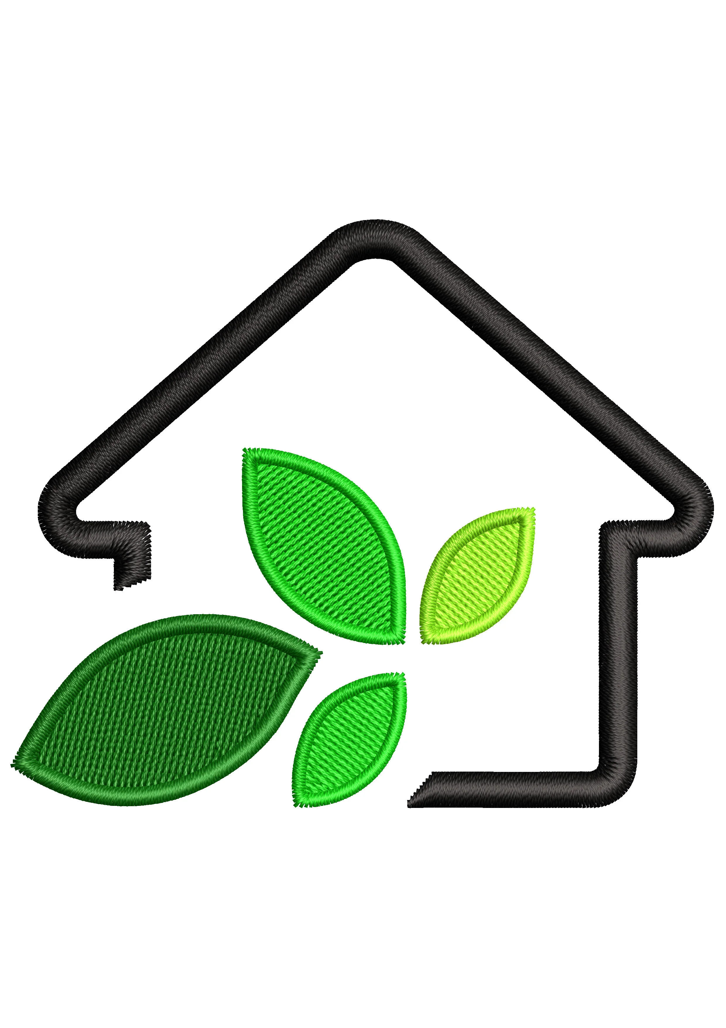 House Green Embroidery Design