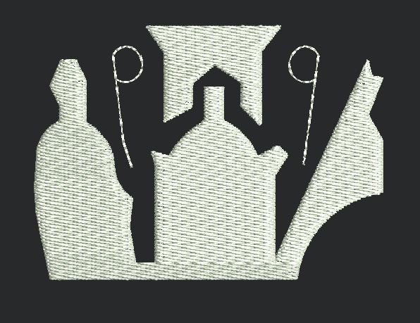 House Silhouette Embroidery Design