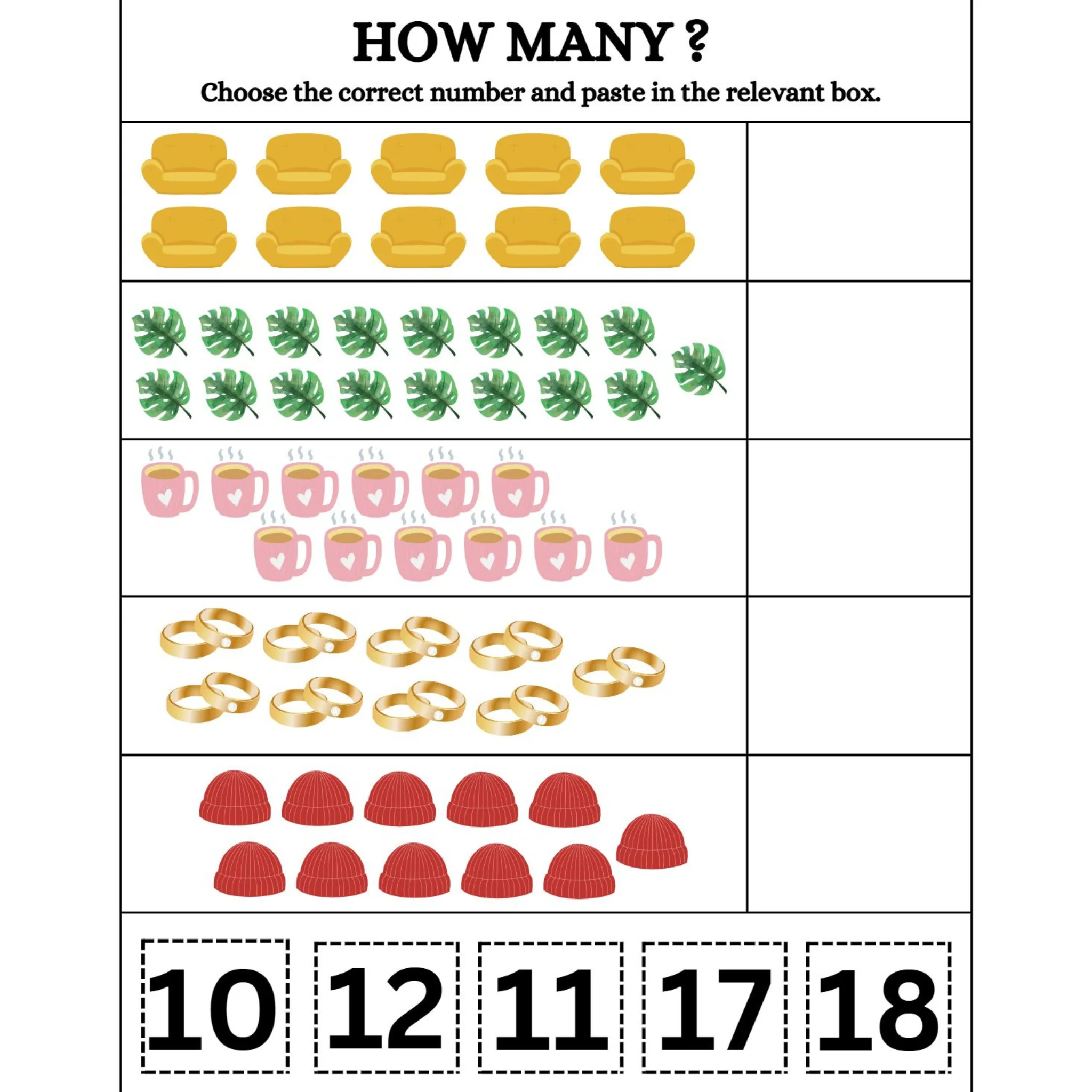 How Many Cut and Paste Counting Numbers - Image 2