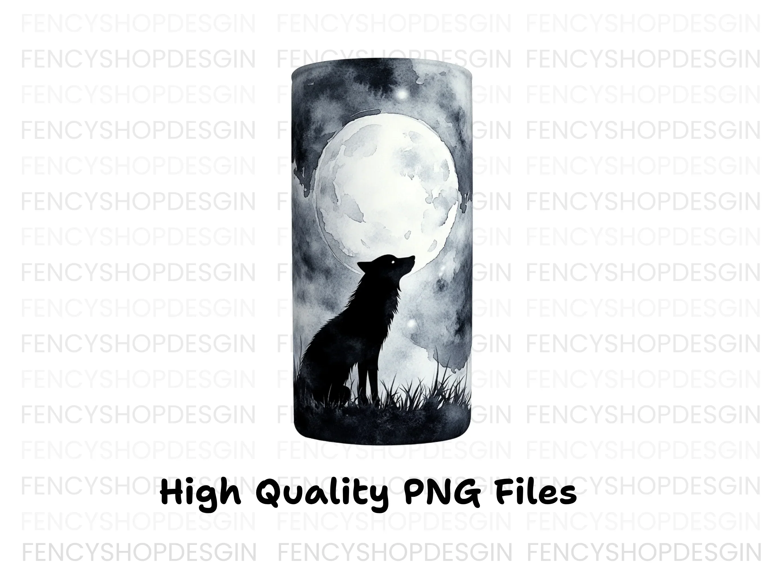 Howling Wolf Moon Night Scene Clipart Bundle - Image 3