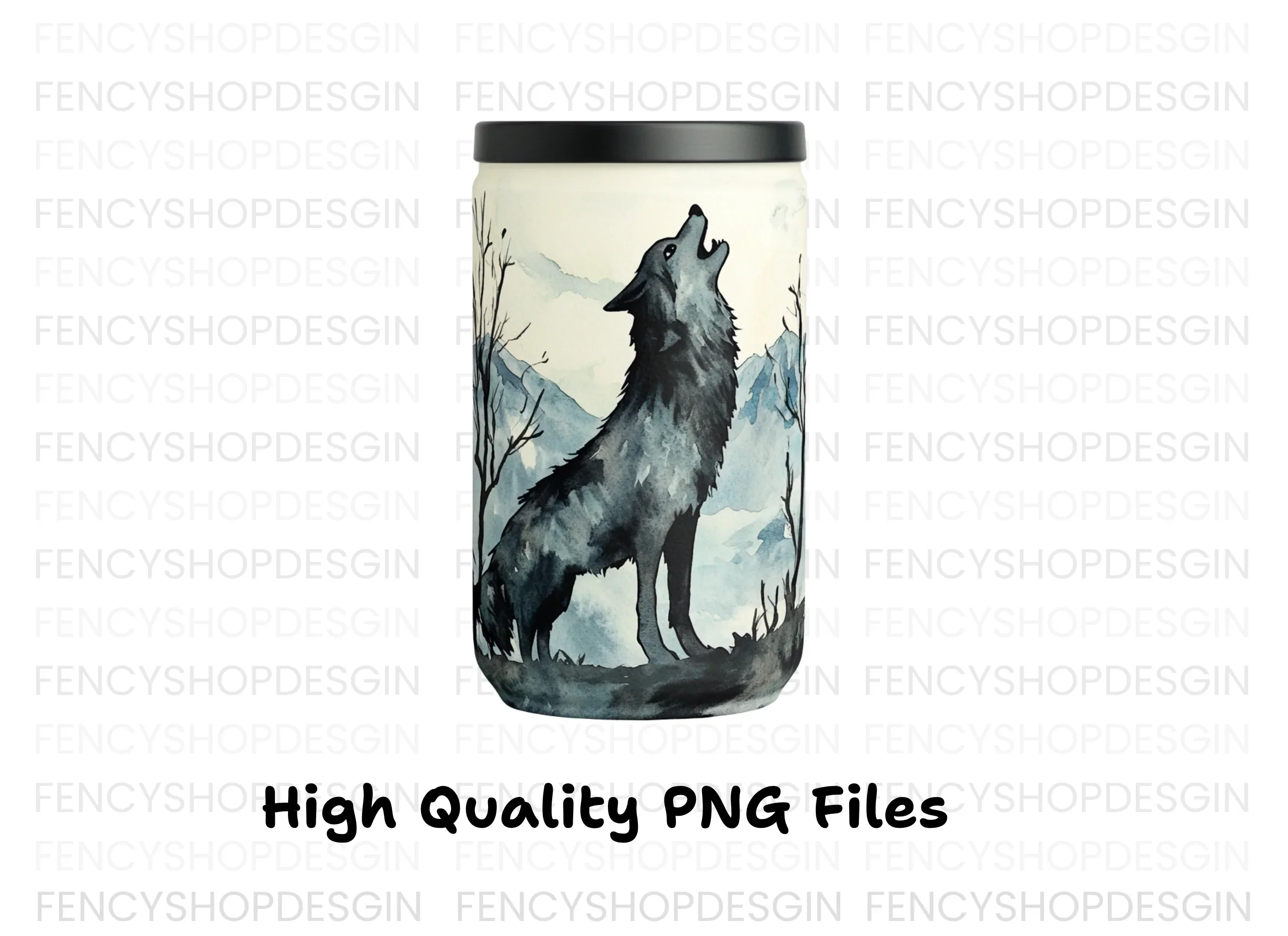 Howling Wolf Tumbler Clipart Bundle - Image 2