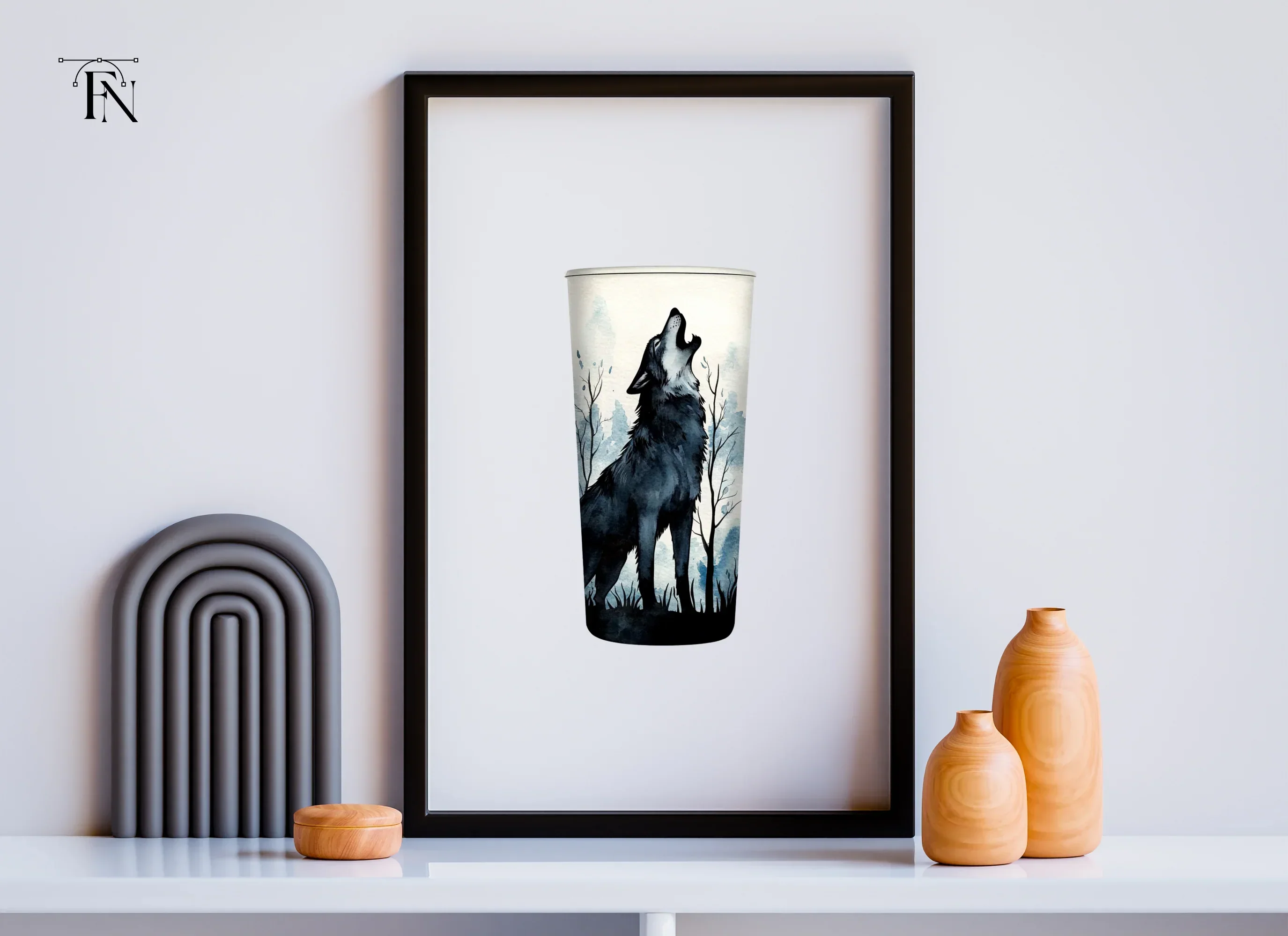 Howling Wolf Tumbler Clipart Bundle - Image 3