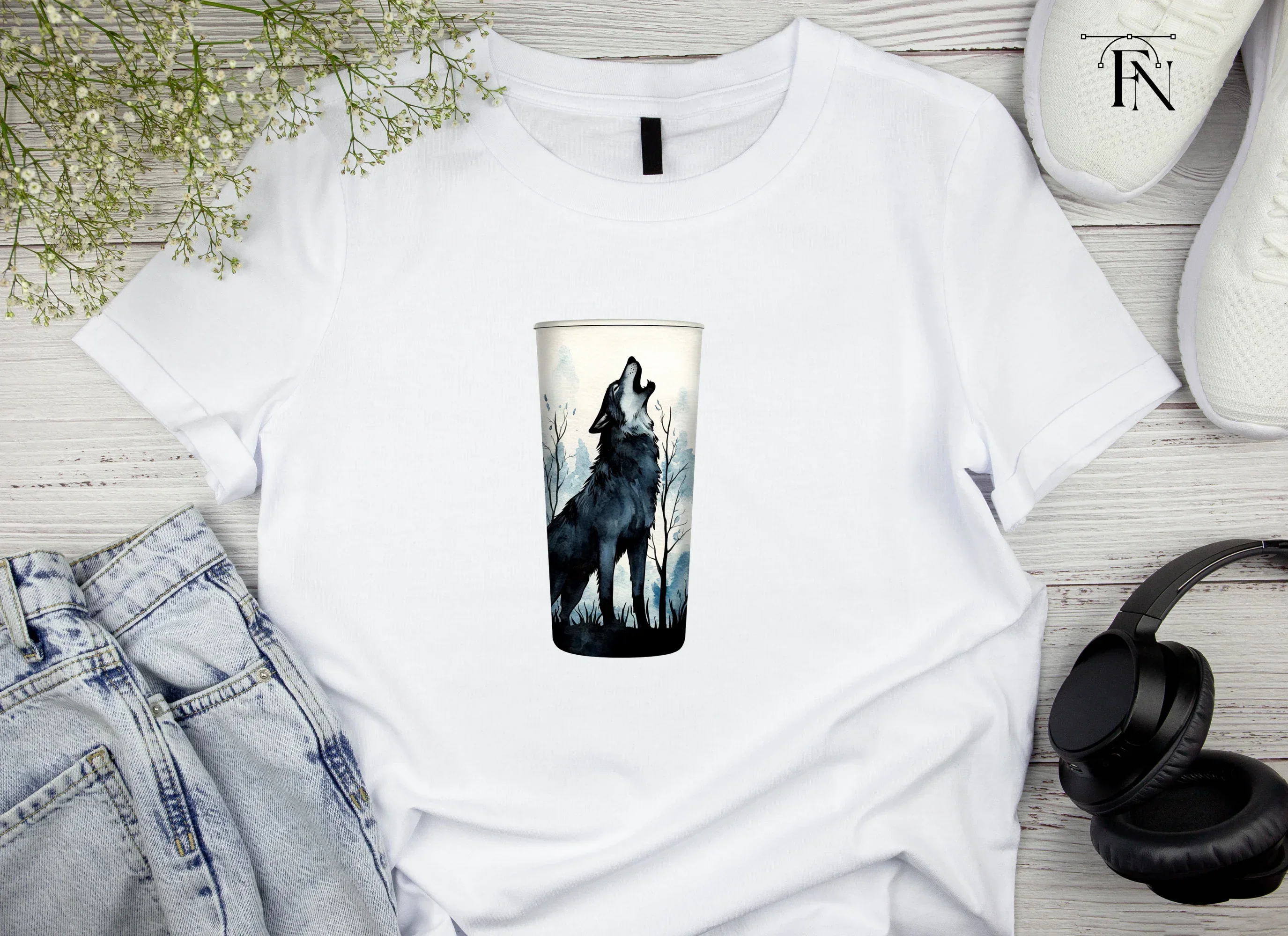 Howling Wolf Tumbler Clipart Bundle - Image 5