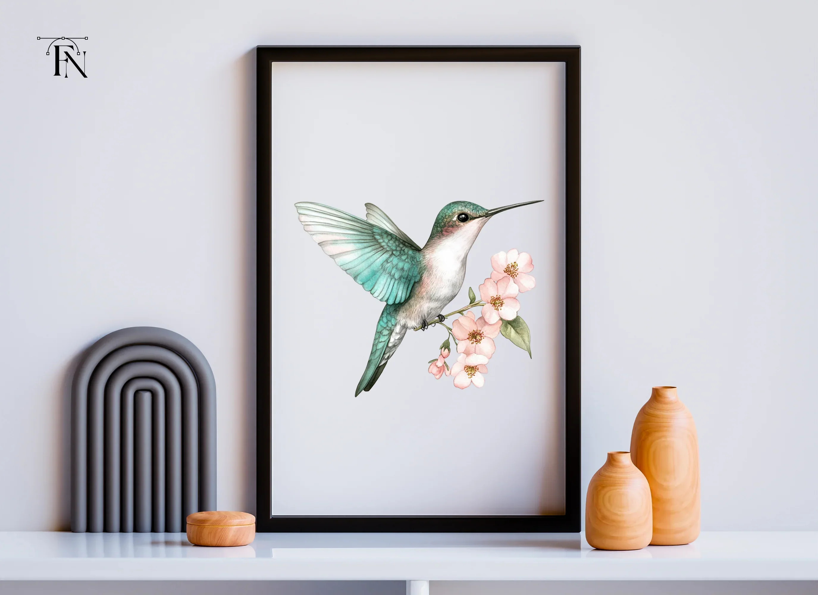 Hummingbird and Cherry Blossom Clipart Bundle - Image 4