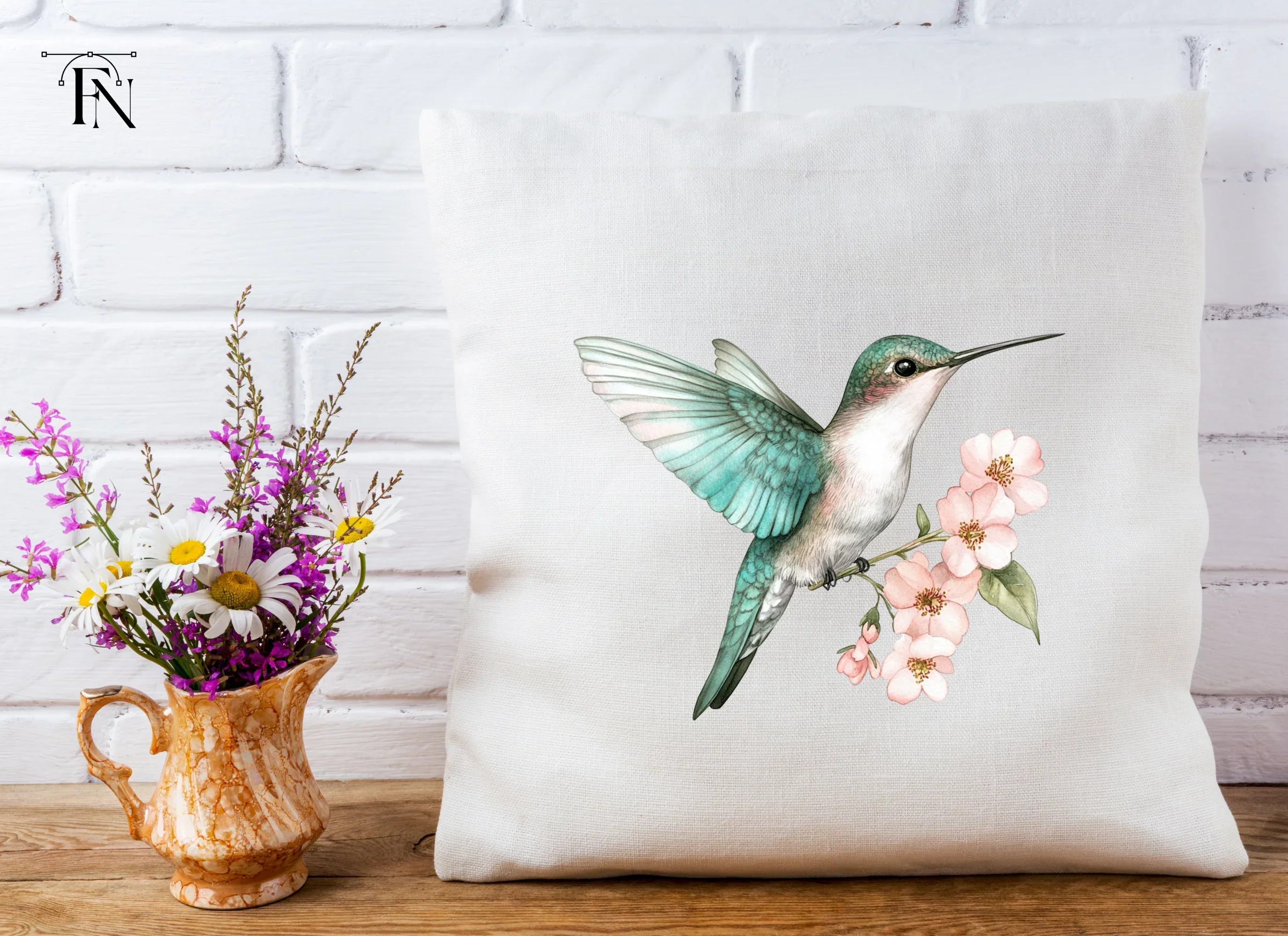 Hummingbird and Cherry Blossom Clipart Bundle - Image 5