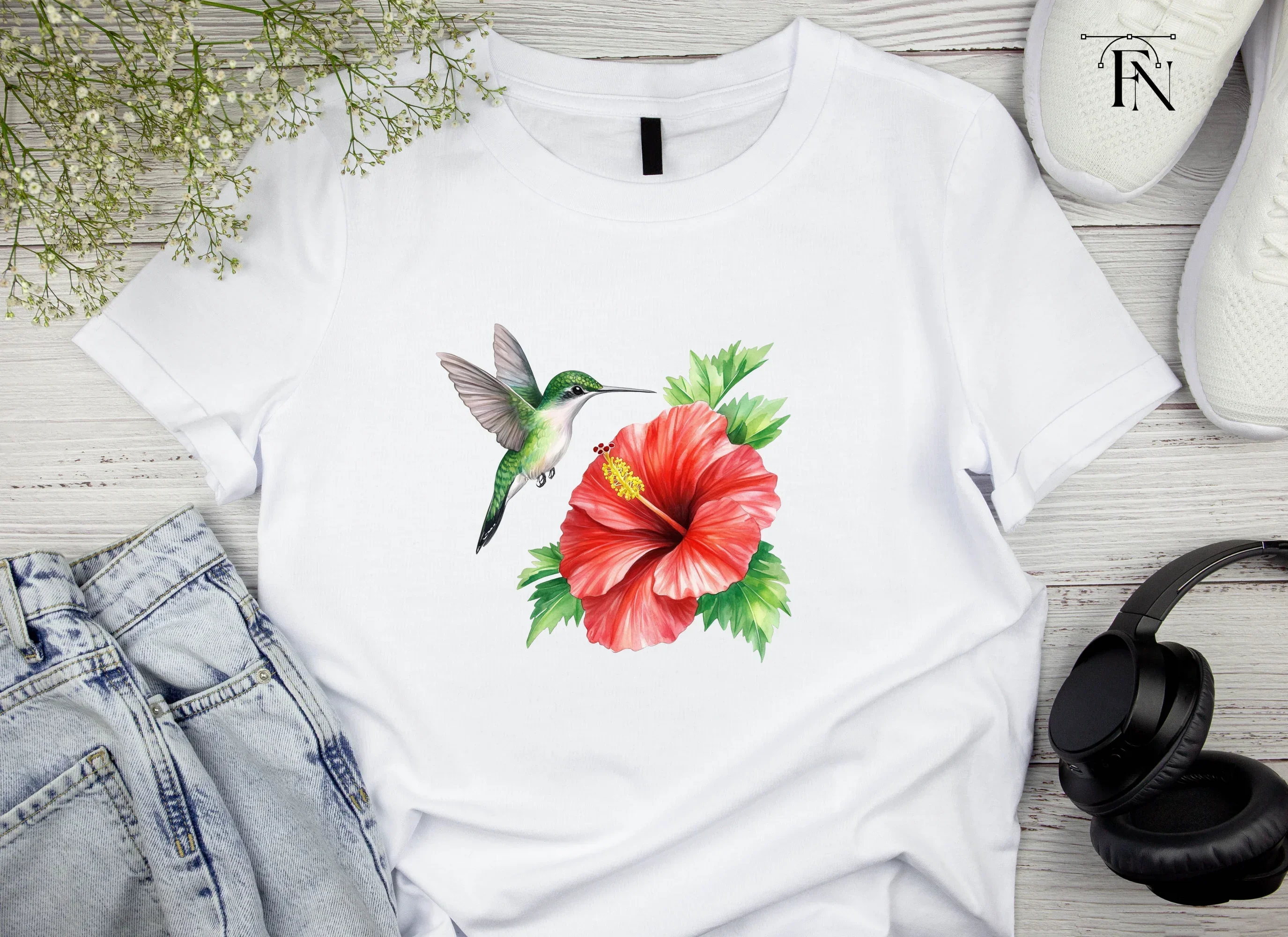 Hummingbird and Hibiscus Clipart Bundle - Image 4
