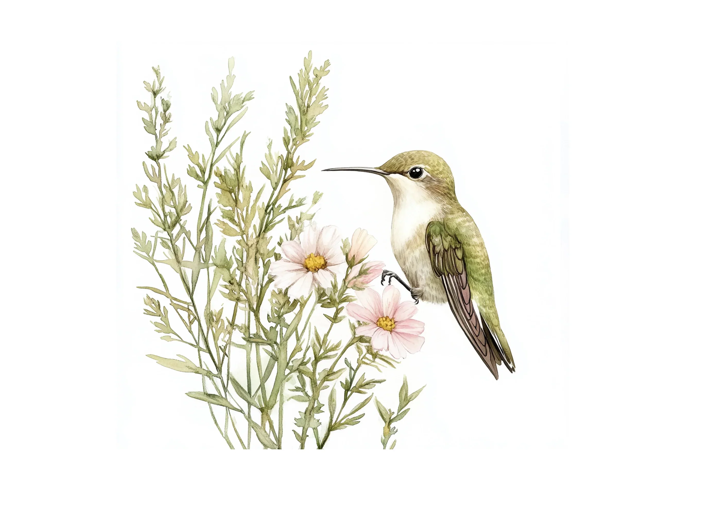 Hummingbird and Wildflowers Clipart Bundle - Image 2