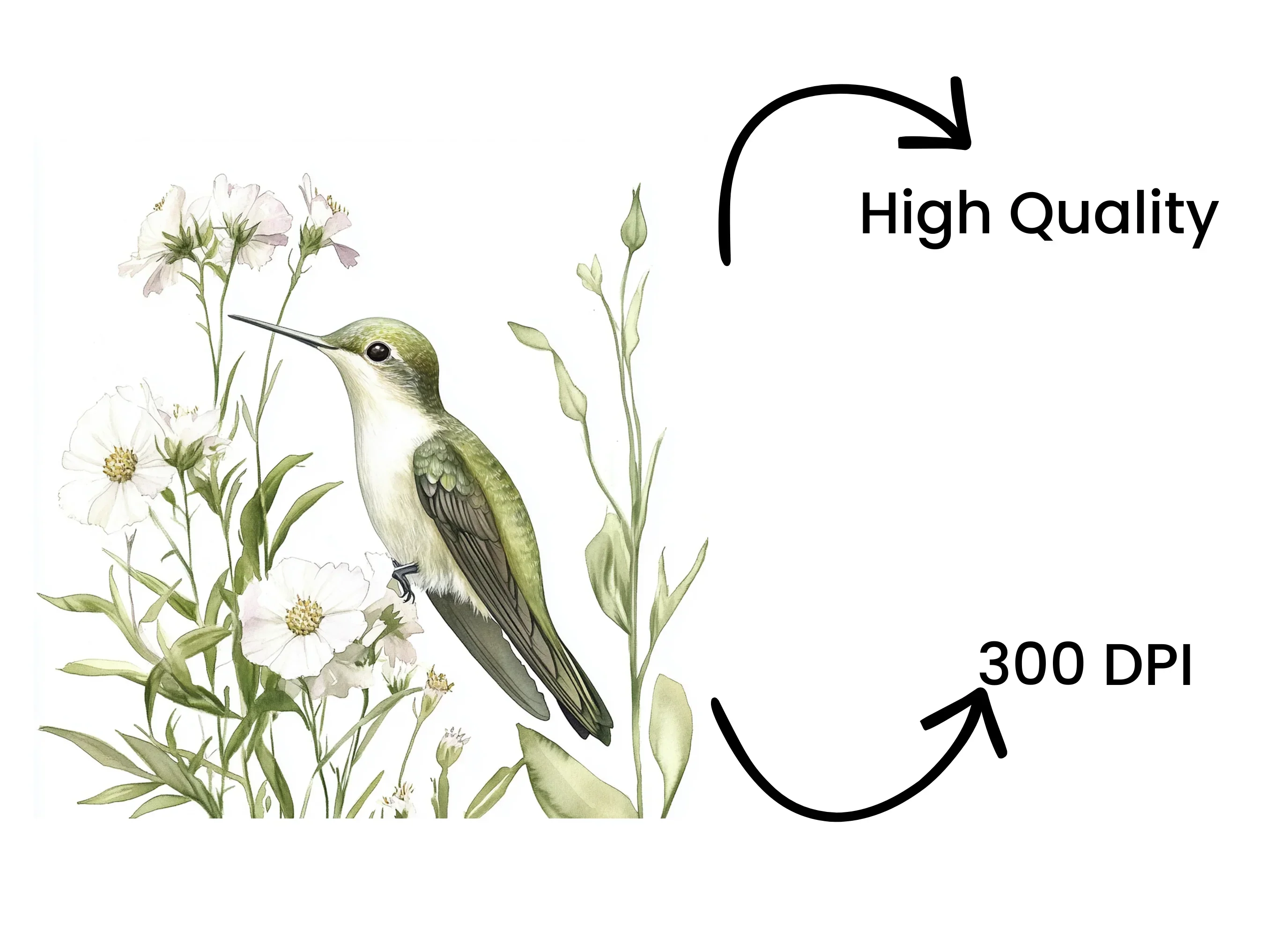 Hummingbird and Wildflowers Clipart Bundle - Image 4