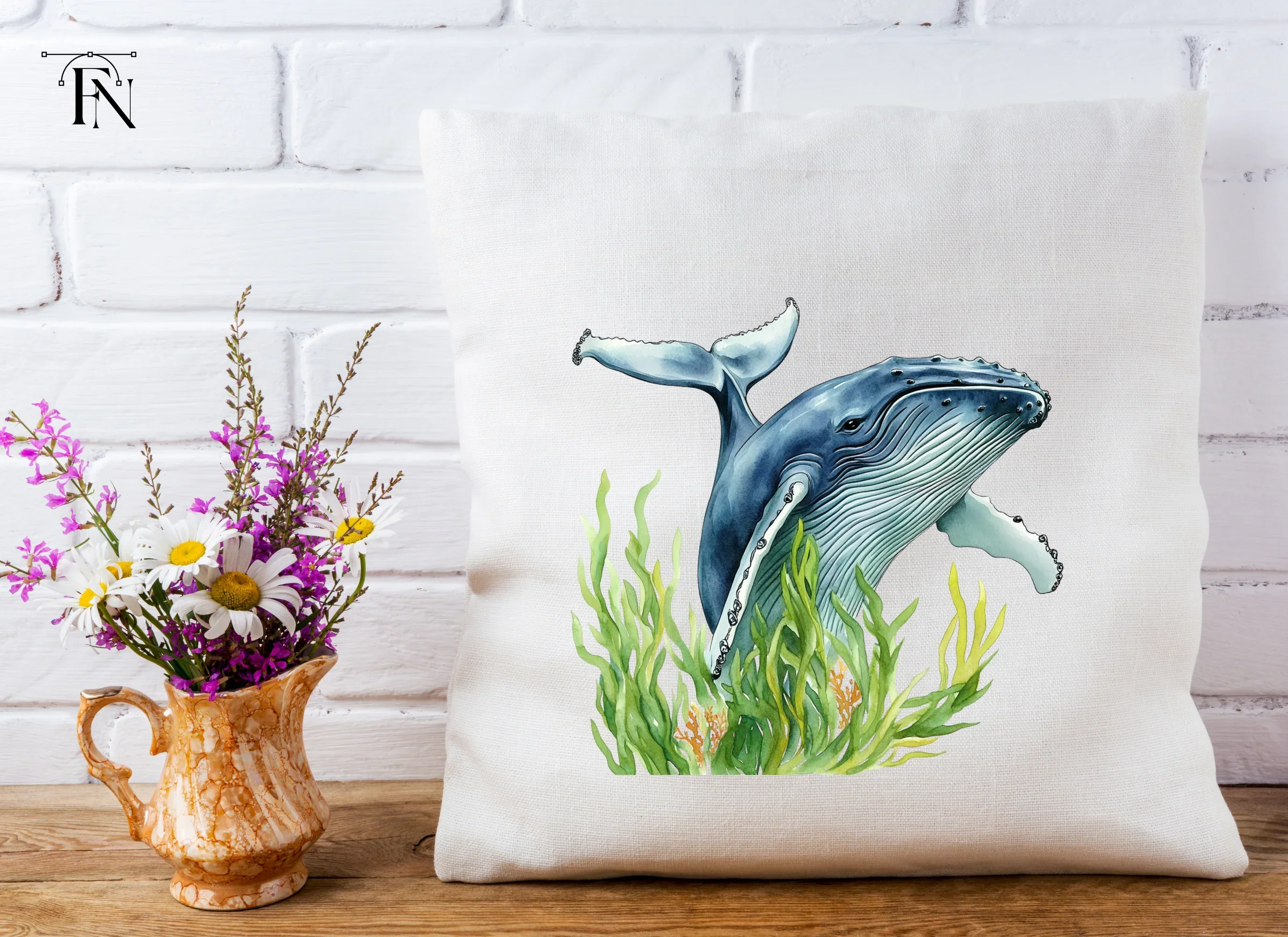 Humpback Whales in Seaweed Clipart Bundle - Image 4