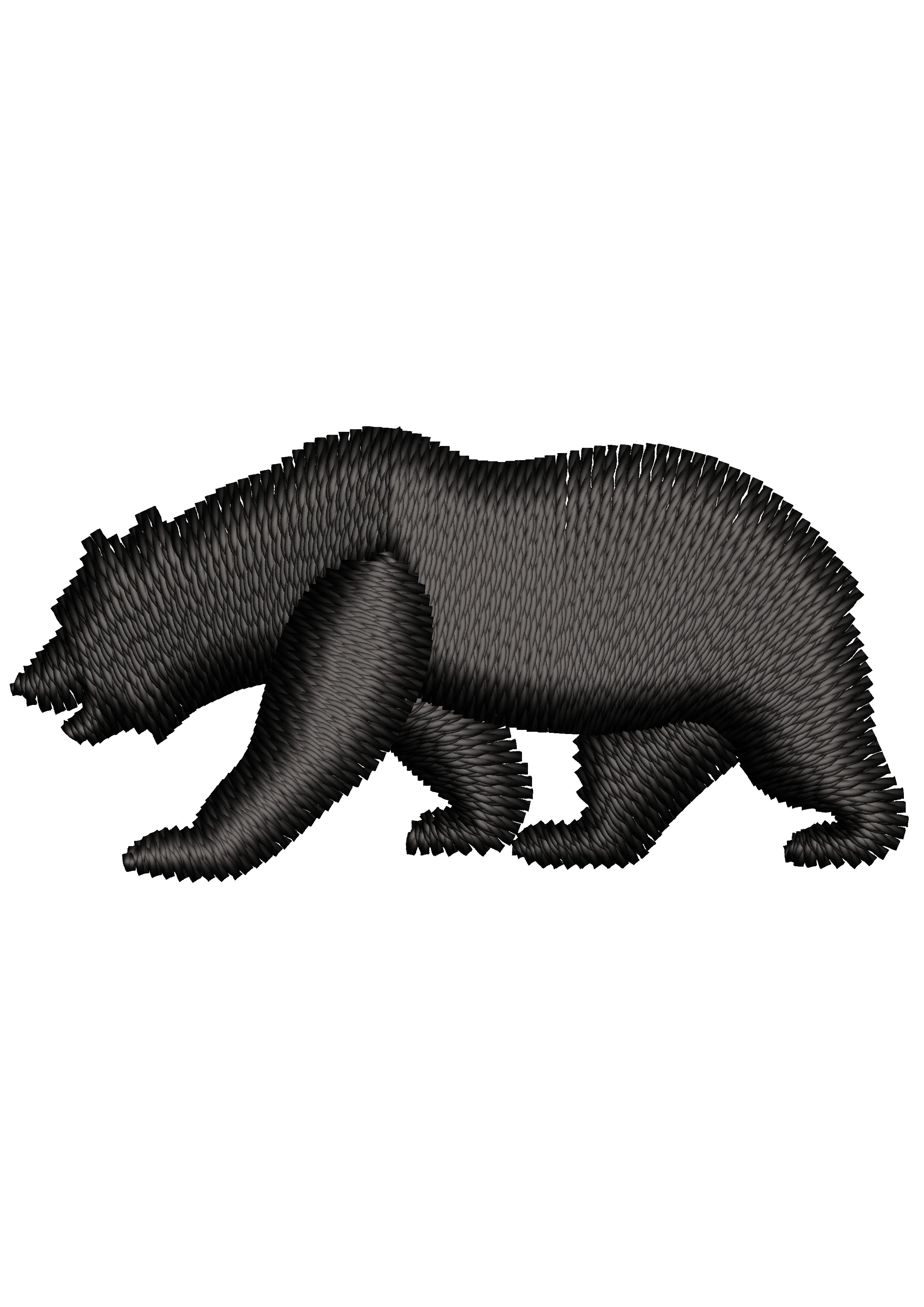 Hungry Bear Embroidery Design