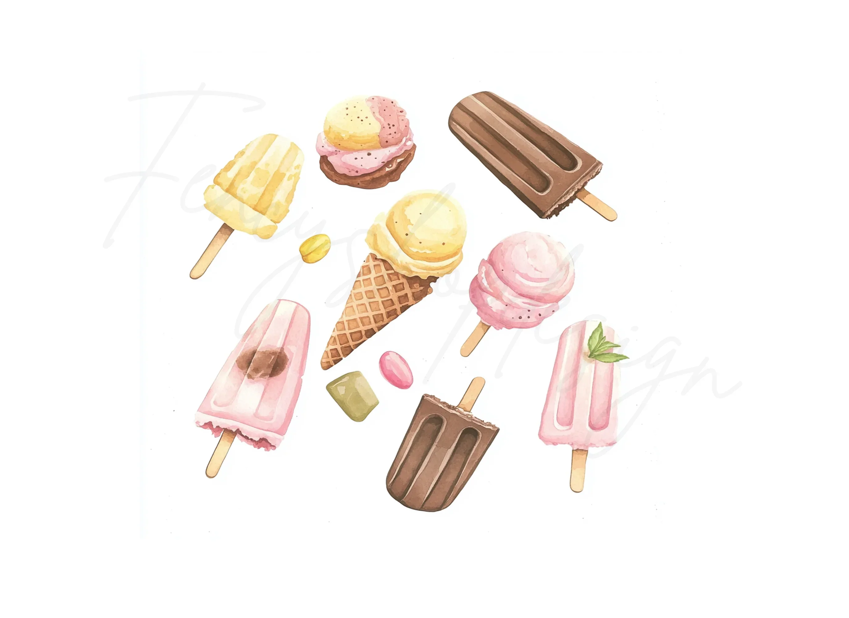 Ice Cream Popsicle Clipart Bundle - Image 3
