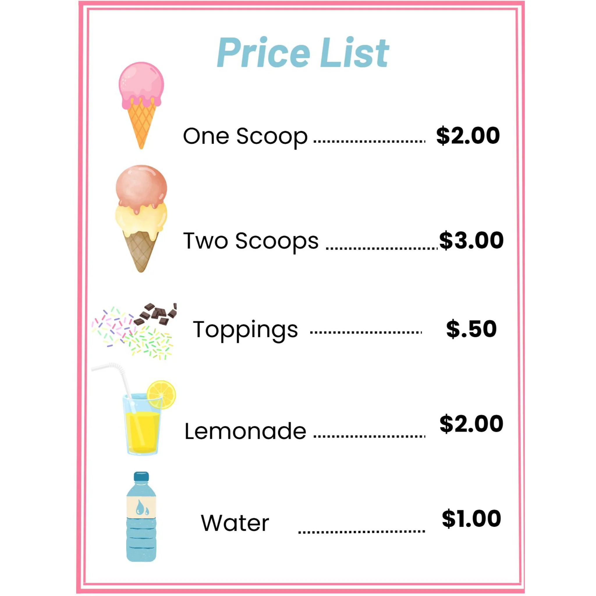 Ice Cream Shop Dramatic Play Pack - Image 2