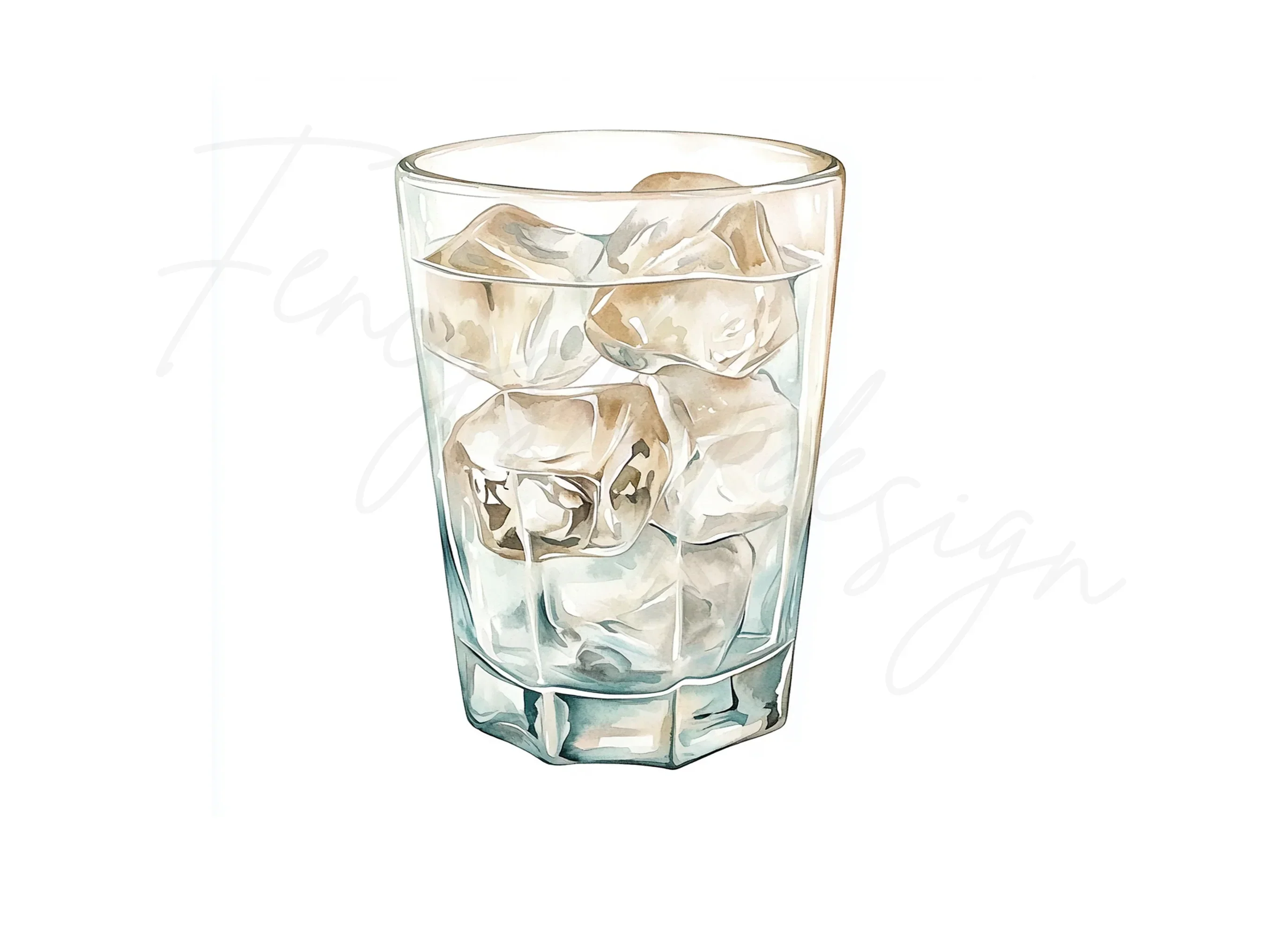 Ice Cubes in Glasses Clipart Bundle - Image 2