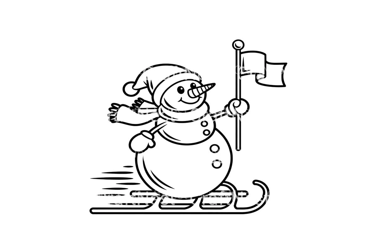 Ice Skating Snowman Winter Coloring Books - Image 4