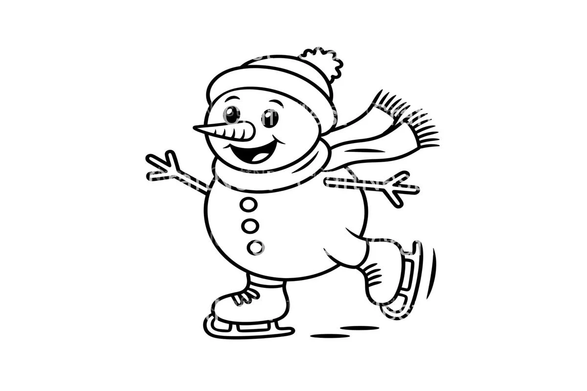 Ice Skating SnowmanFun Coloring Books - Image 3