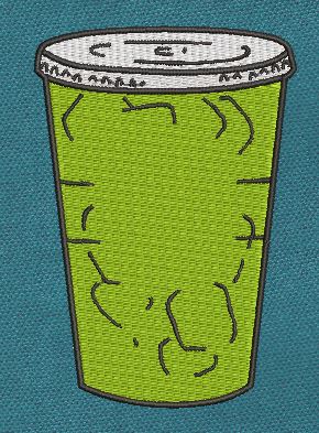 Iced Matcha Drink Embroidery Design