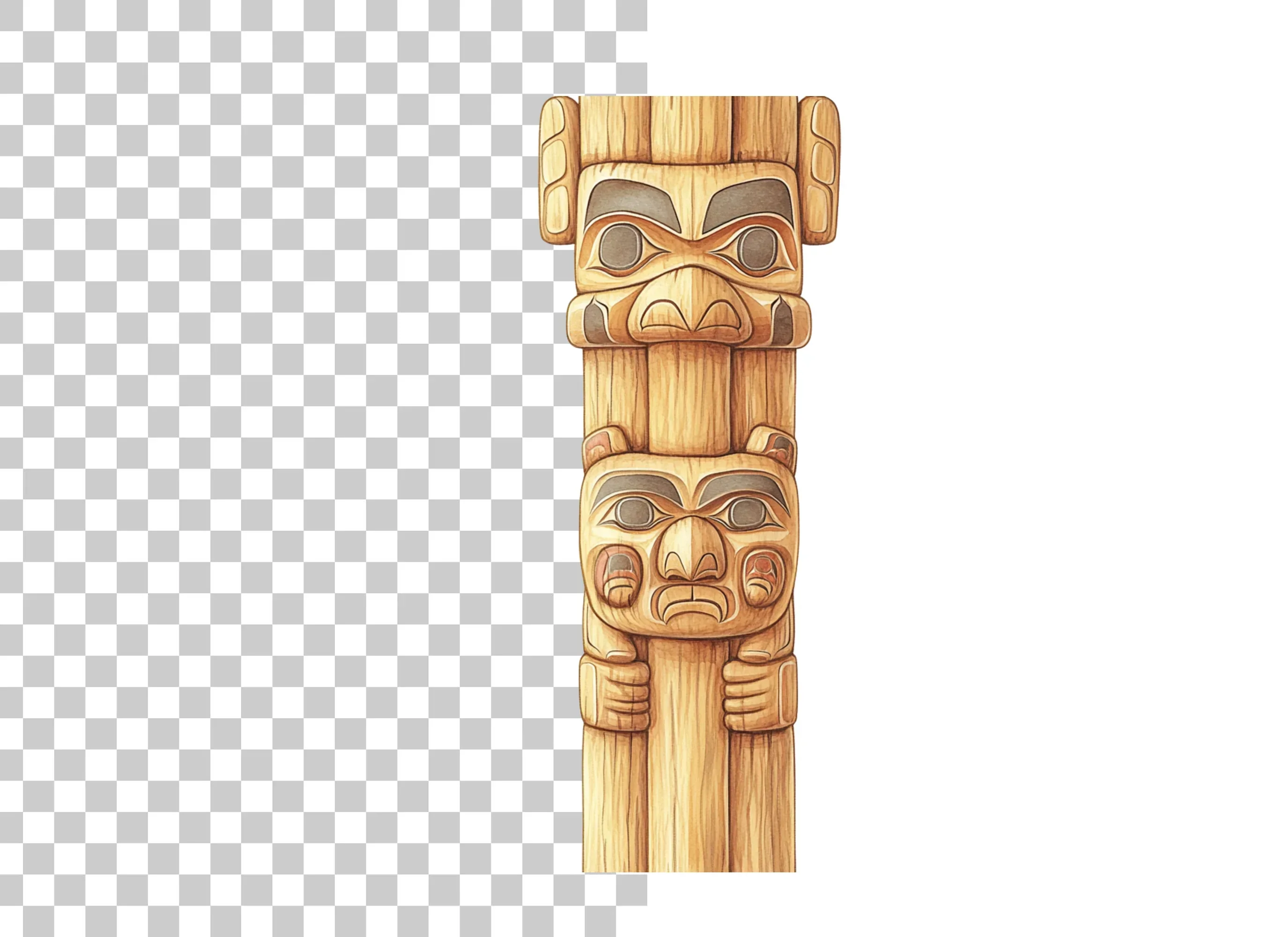 Indigenous Totem Pole Clipart Bundle - Image 2