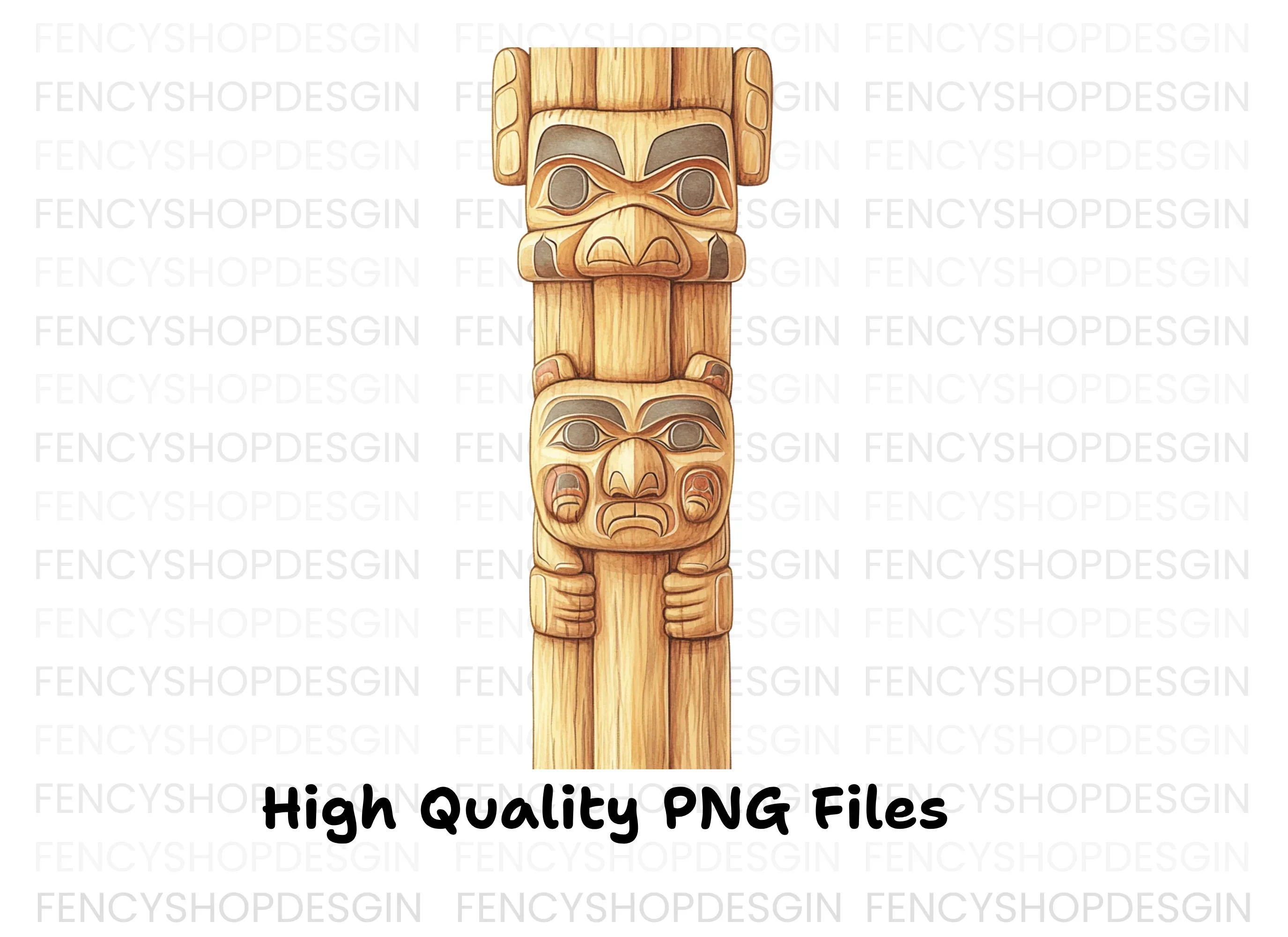 Indigenous Totem Pole Clipart Bundle - Image 3