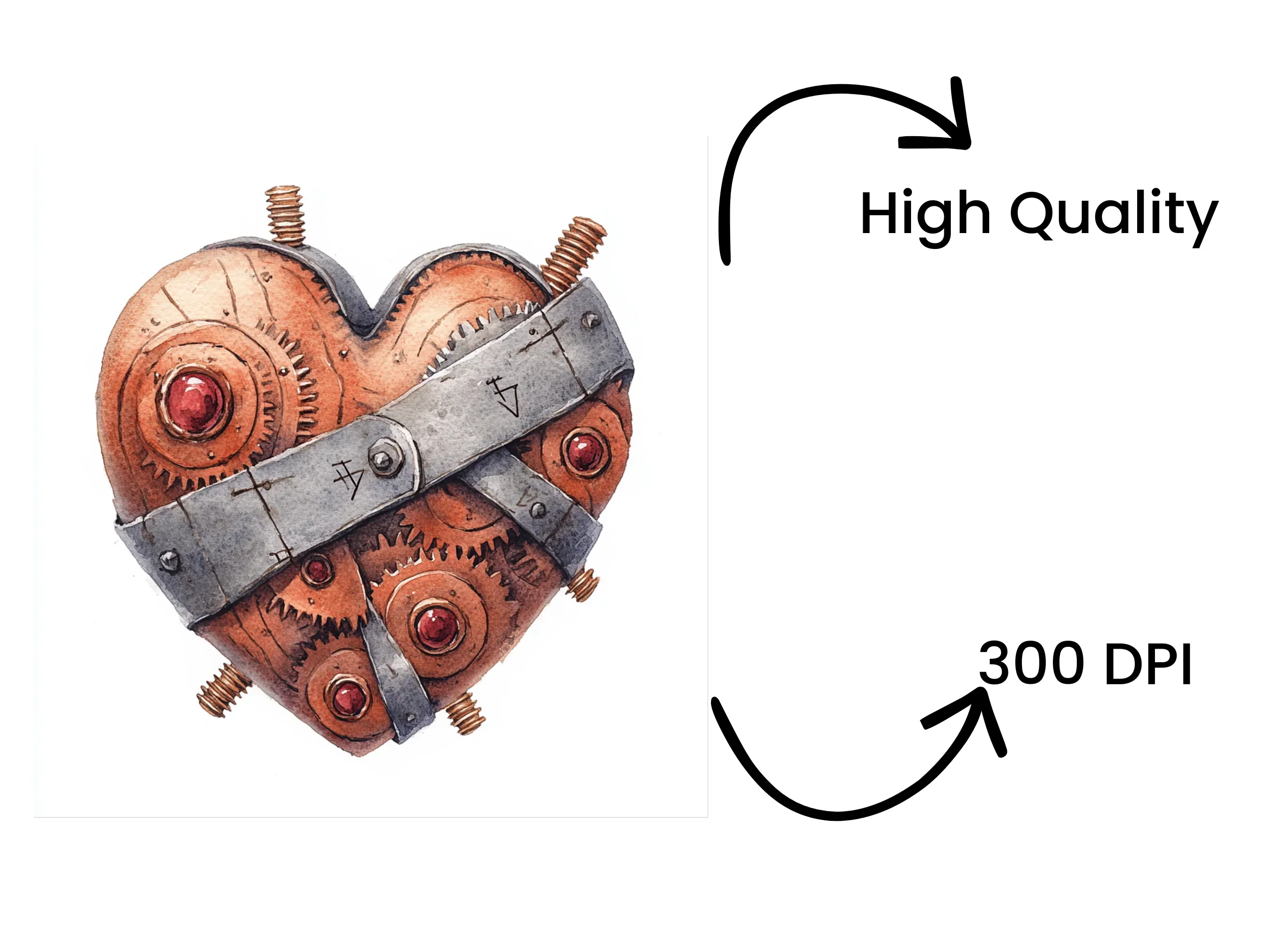 Industrial Steampunk Heart Clipart Bundle - Image 4