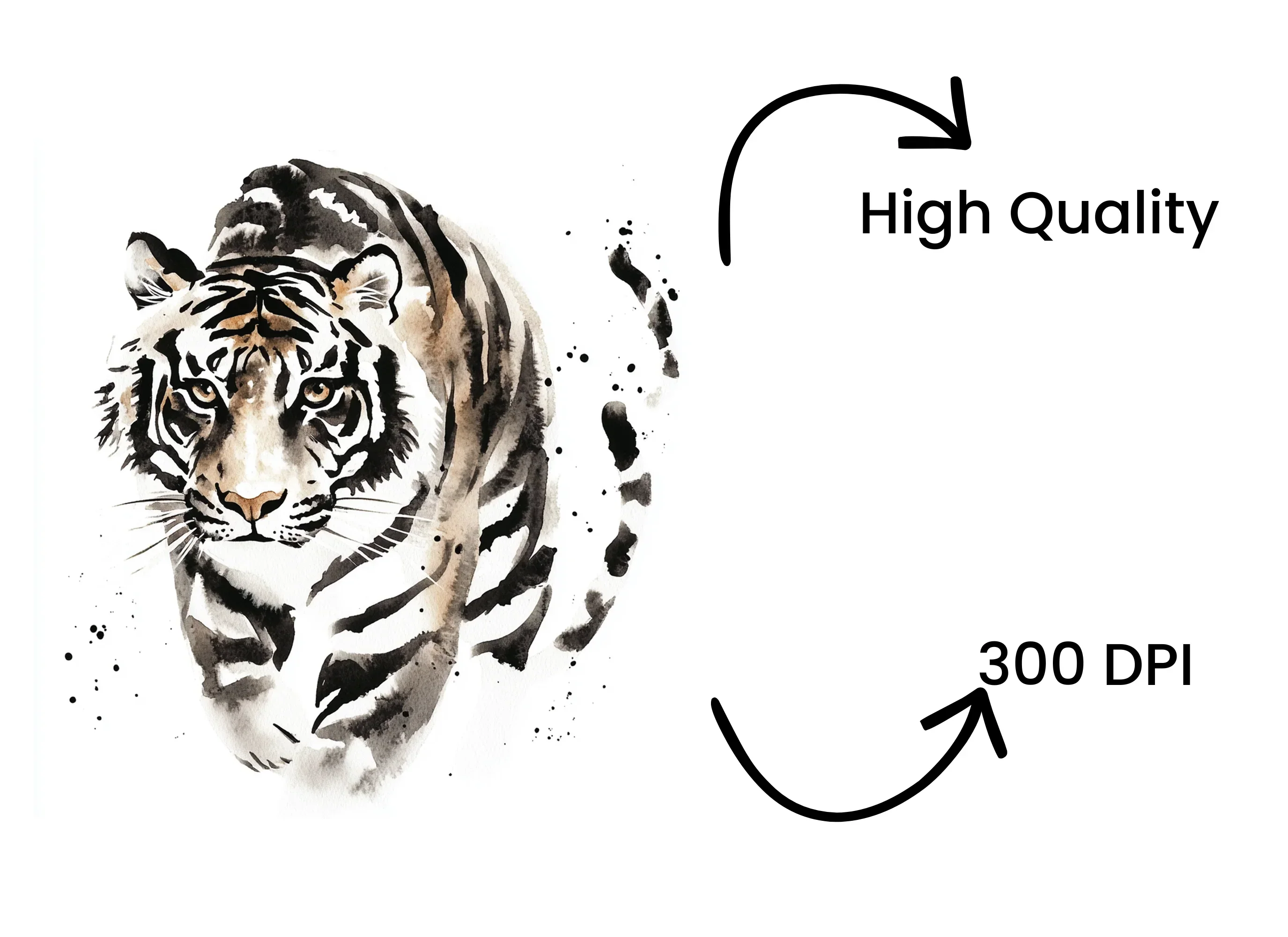 Ink Wash Tiger Clipart Bundle - Image 4