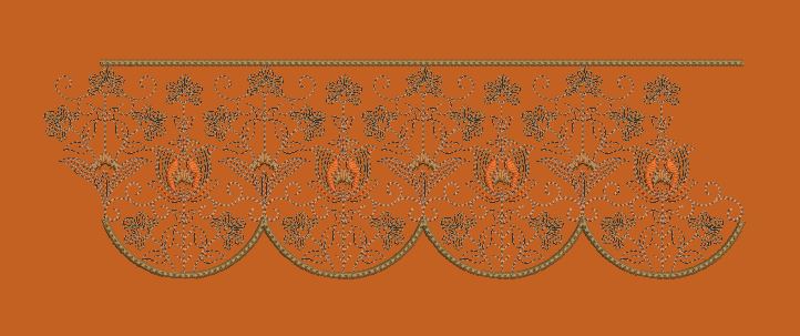 Intricate Lace Style Floral Scallop Border Embroidery Design