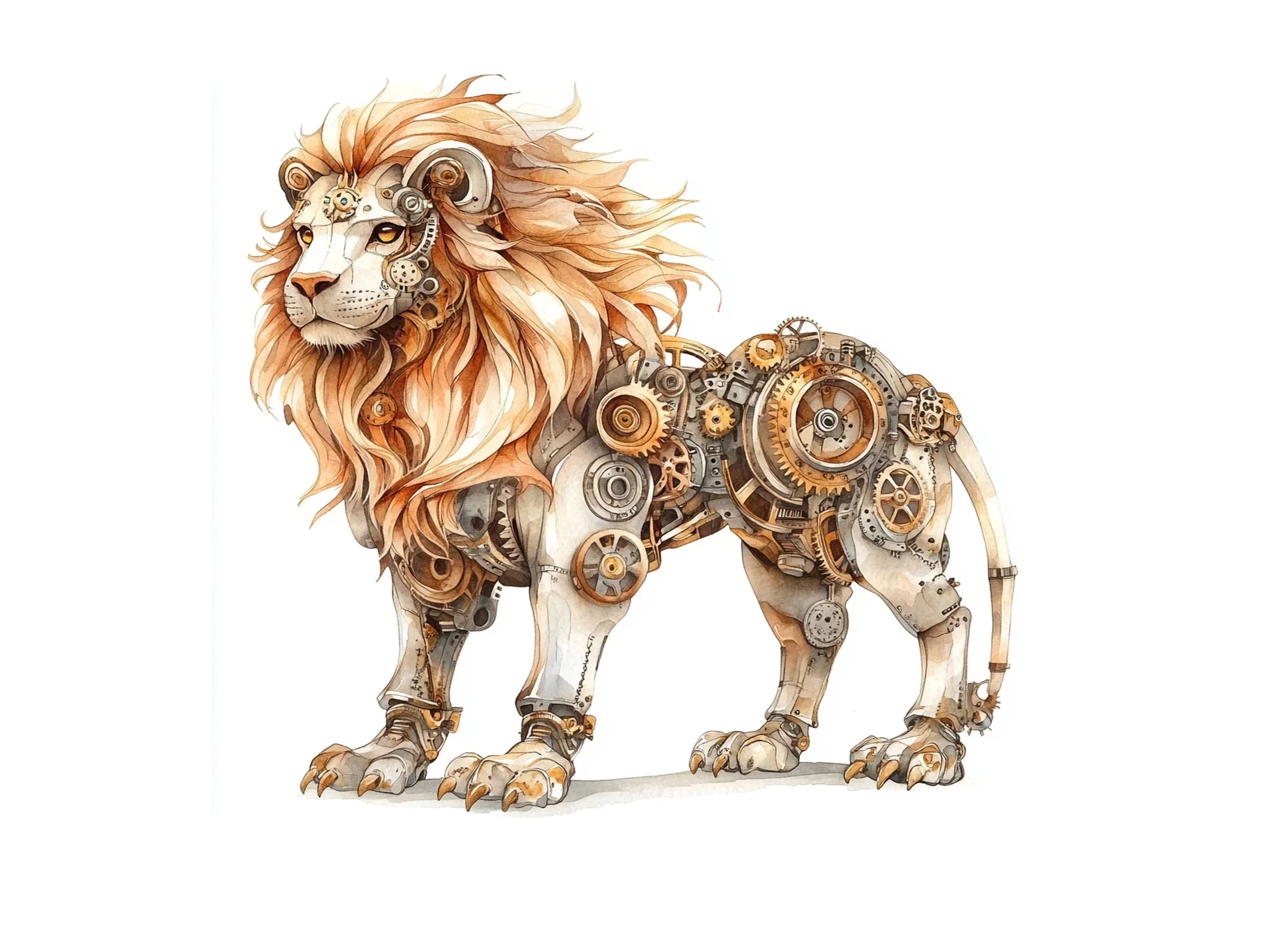 Intricate Steampunk Lion Clipart Bundle - Image 2