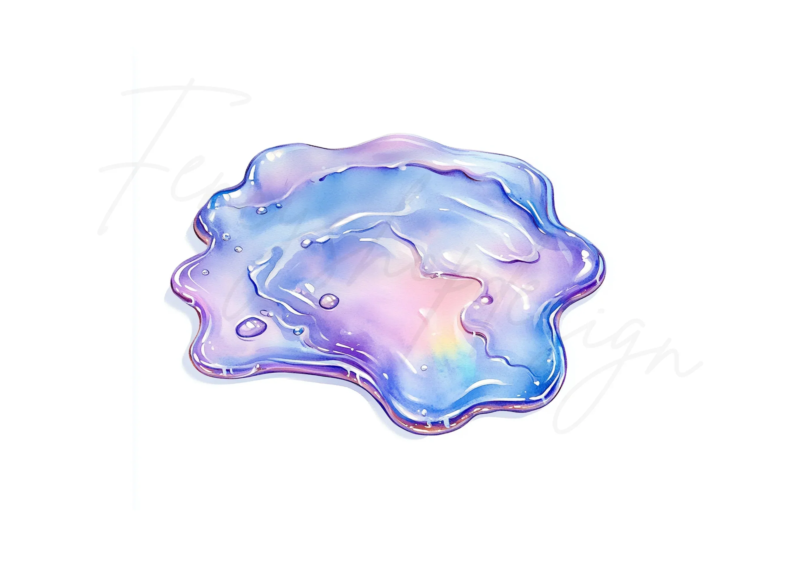 Iridescent Slime Blob Clipart Bundle - Image 3