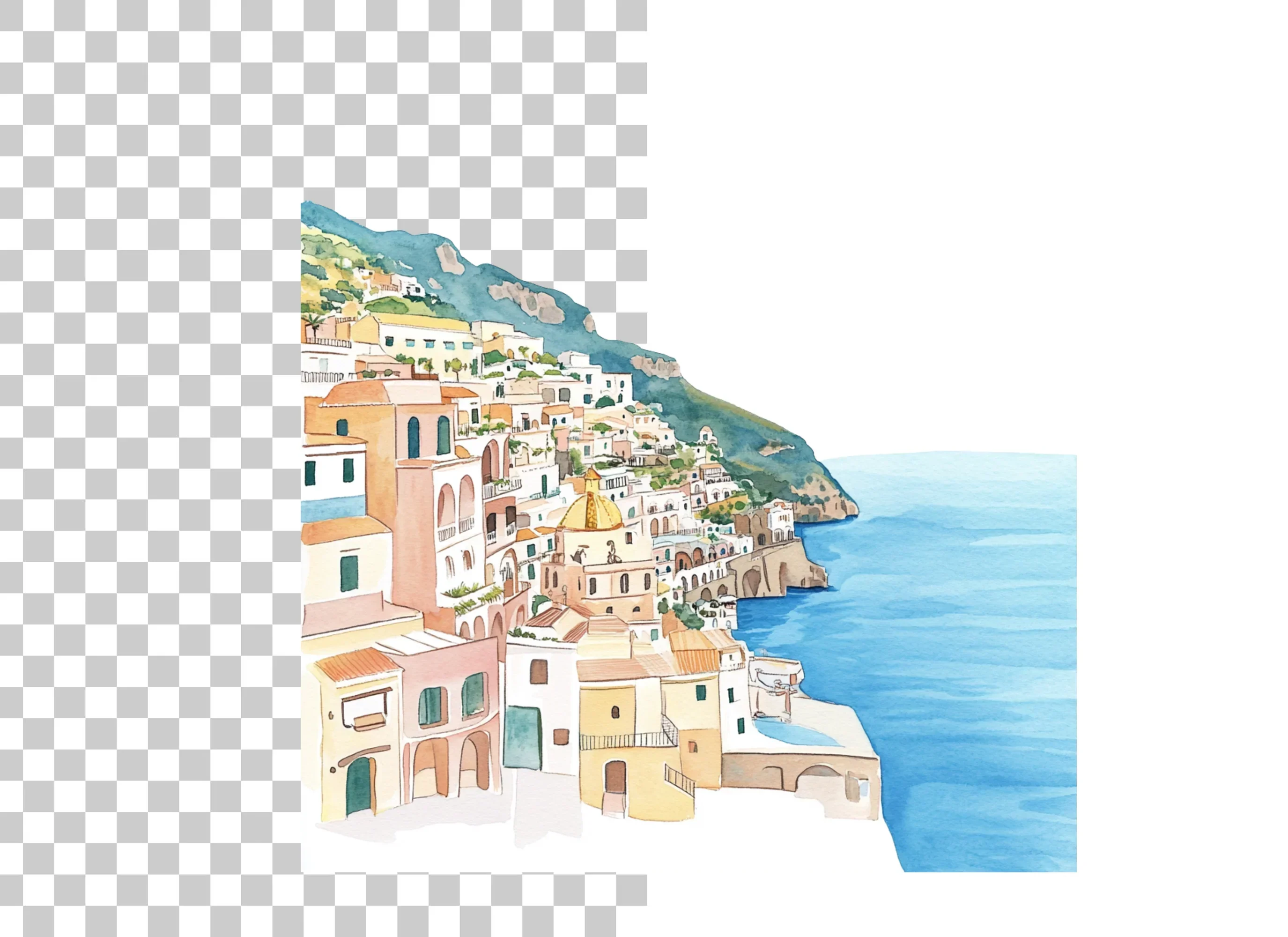 Italian Coastal Village Clipart Bundle - Image 2