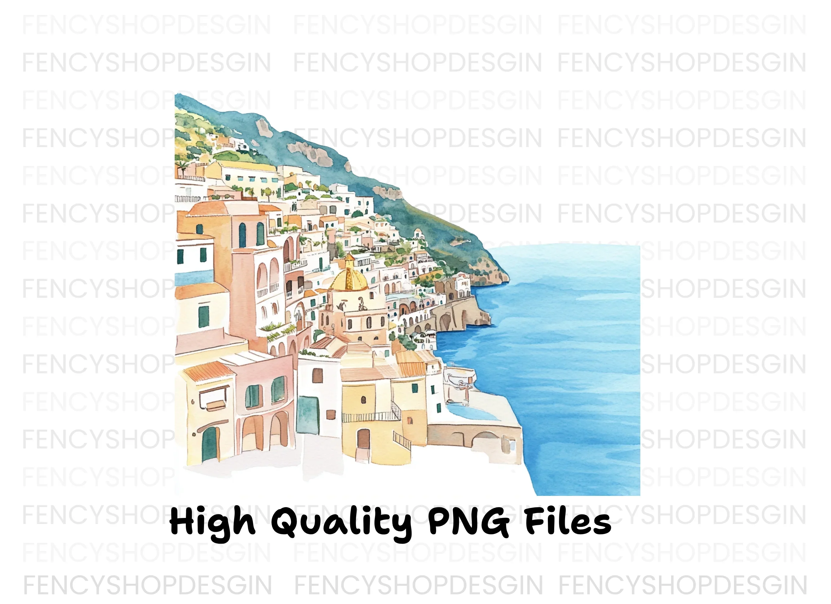 Italian Coastal Village Clipart Bundle - Image 3