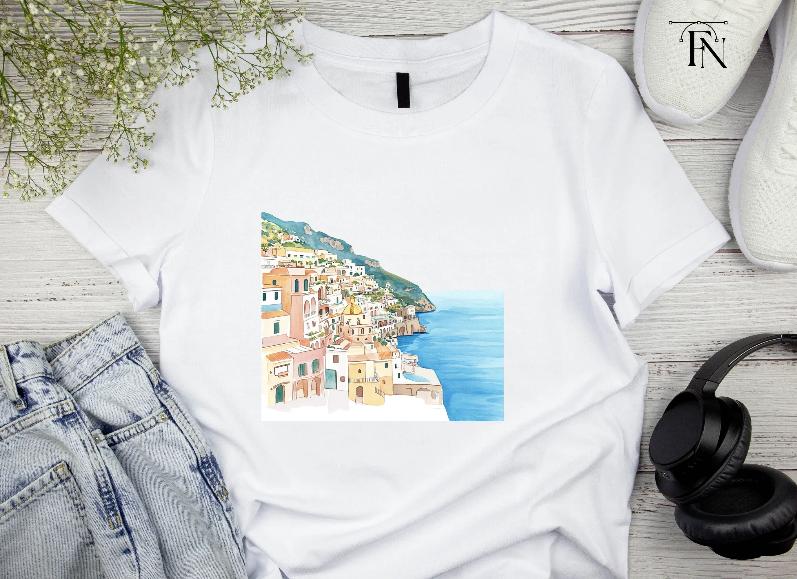 Italian Coastal Village Clipart Bundle - Image 4
