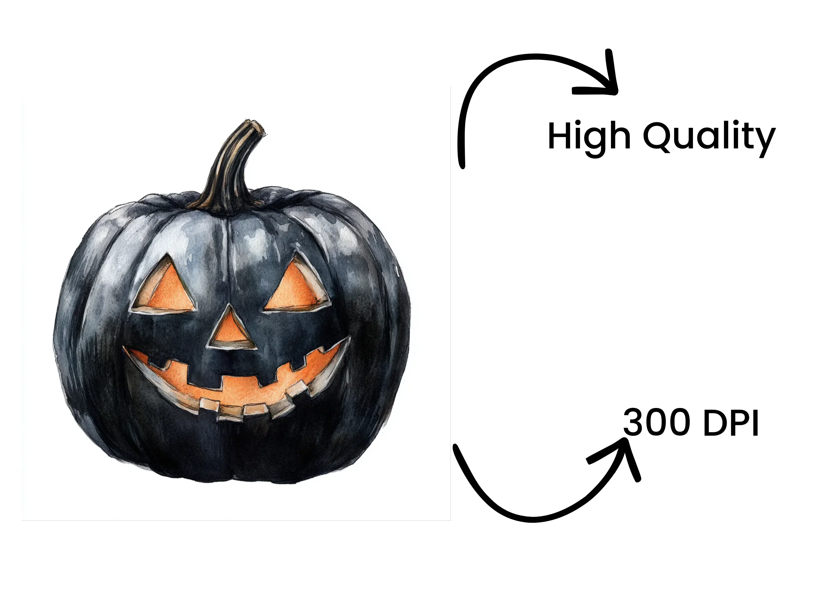 Jack Lantern Black Pumpkins Clipart Bundle - Image 4