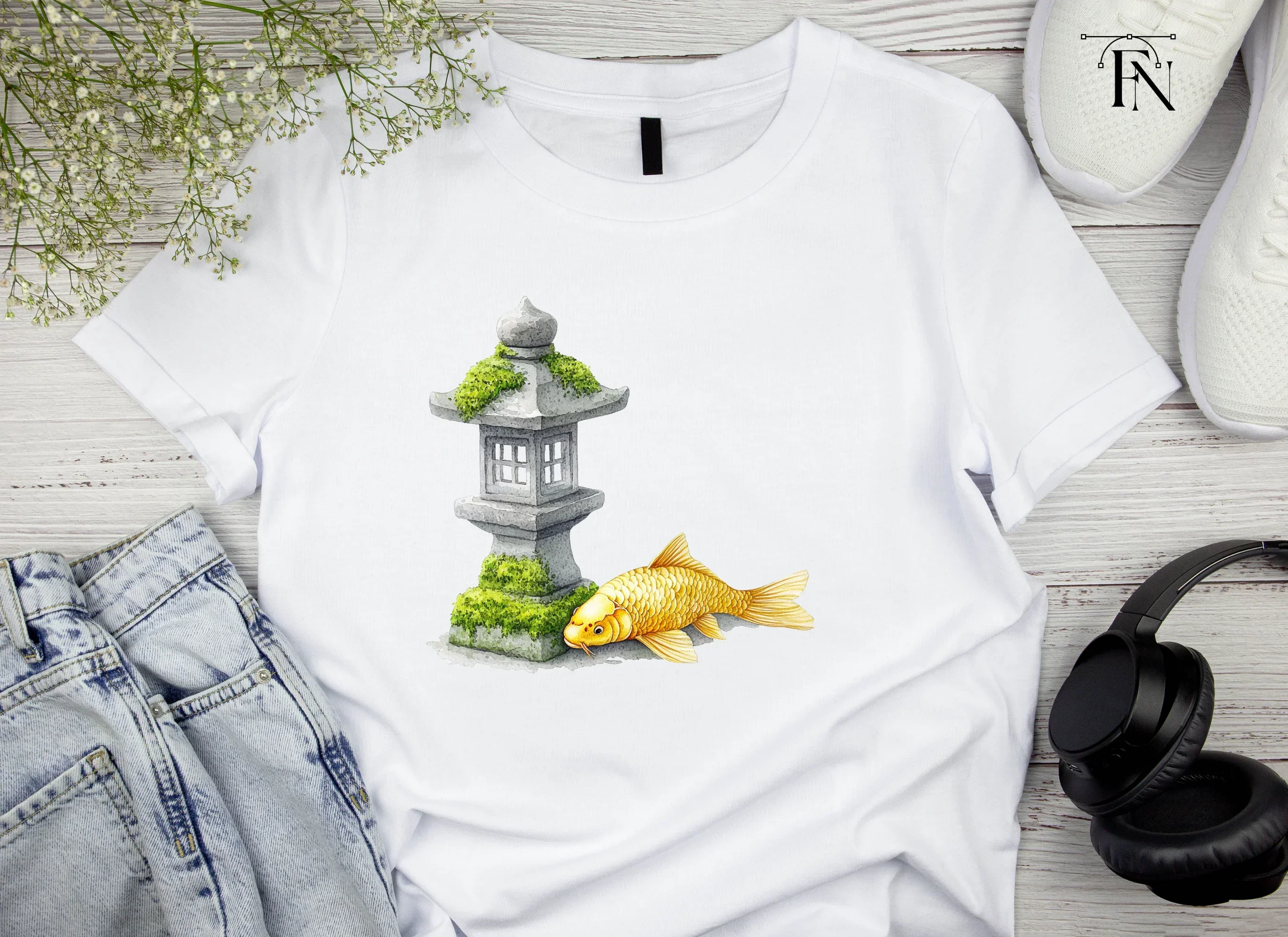 Japanese Garden Koi and Lantern Clipart Bundle - Image 4