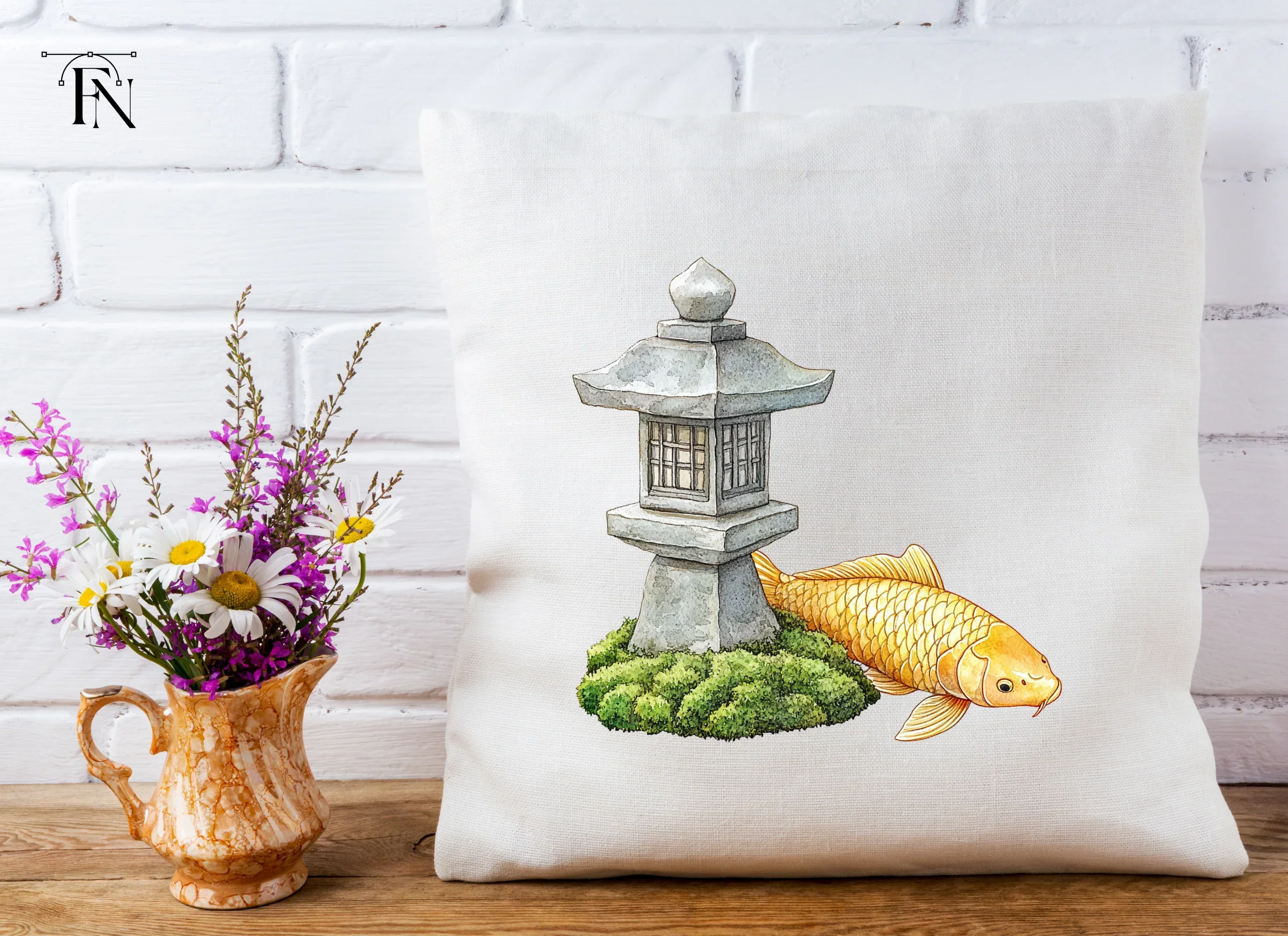 Japanese Garden Koi and Lantern Clipart Bundle - Image 5