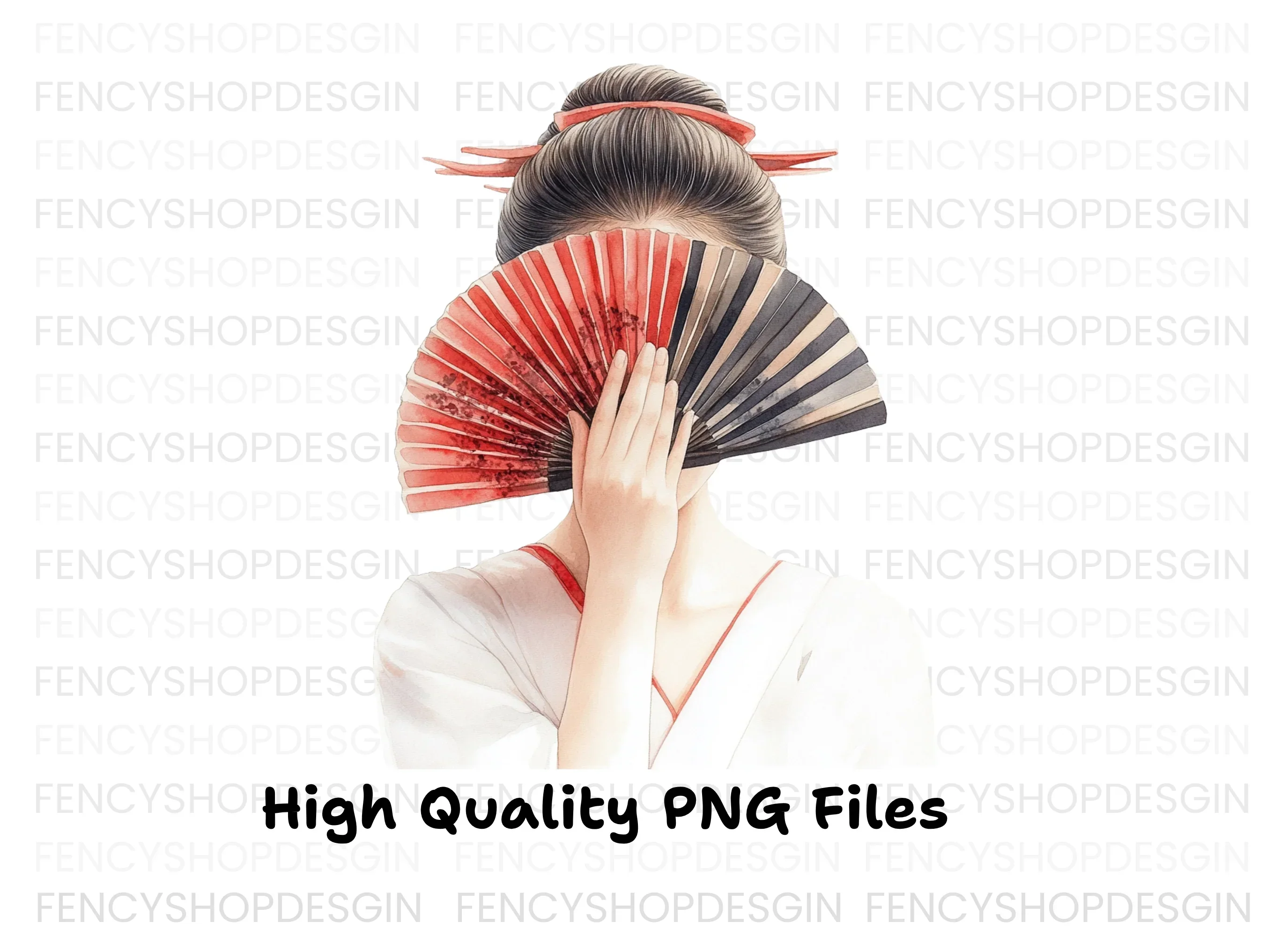 Japanese Geisha Clipart Bundle - Image 3