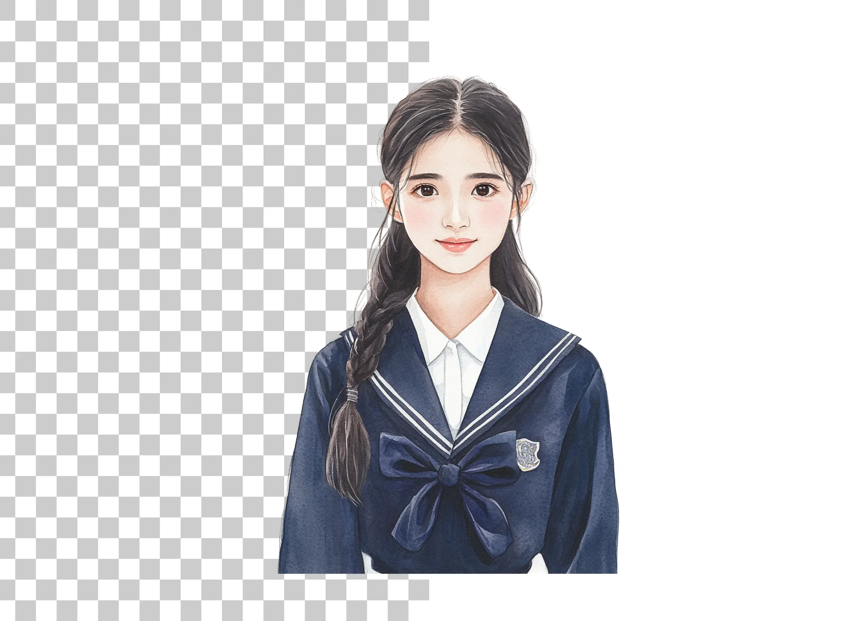 Japanese School Girl Uniform Clipart Bundle - Image 2