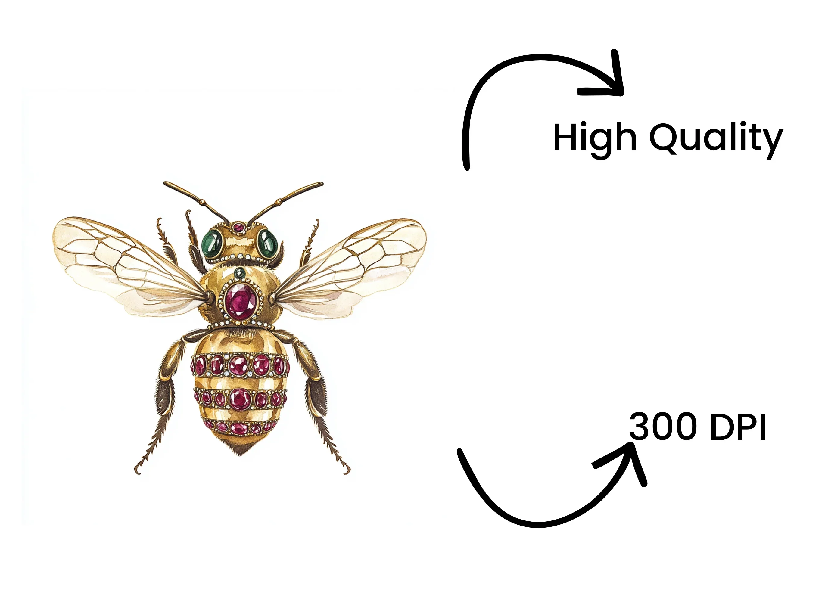 Jeweled Bee Clipart Bundle - Image 4